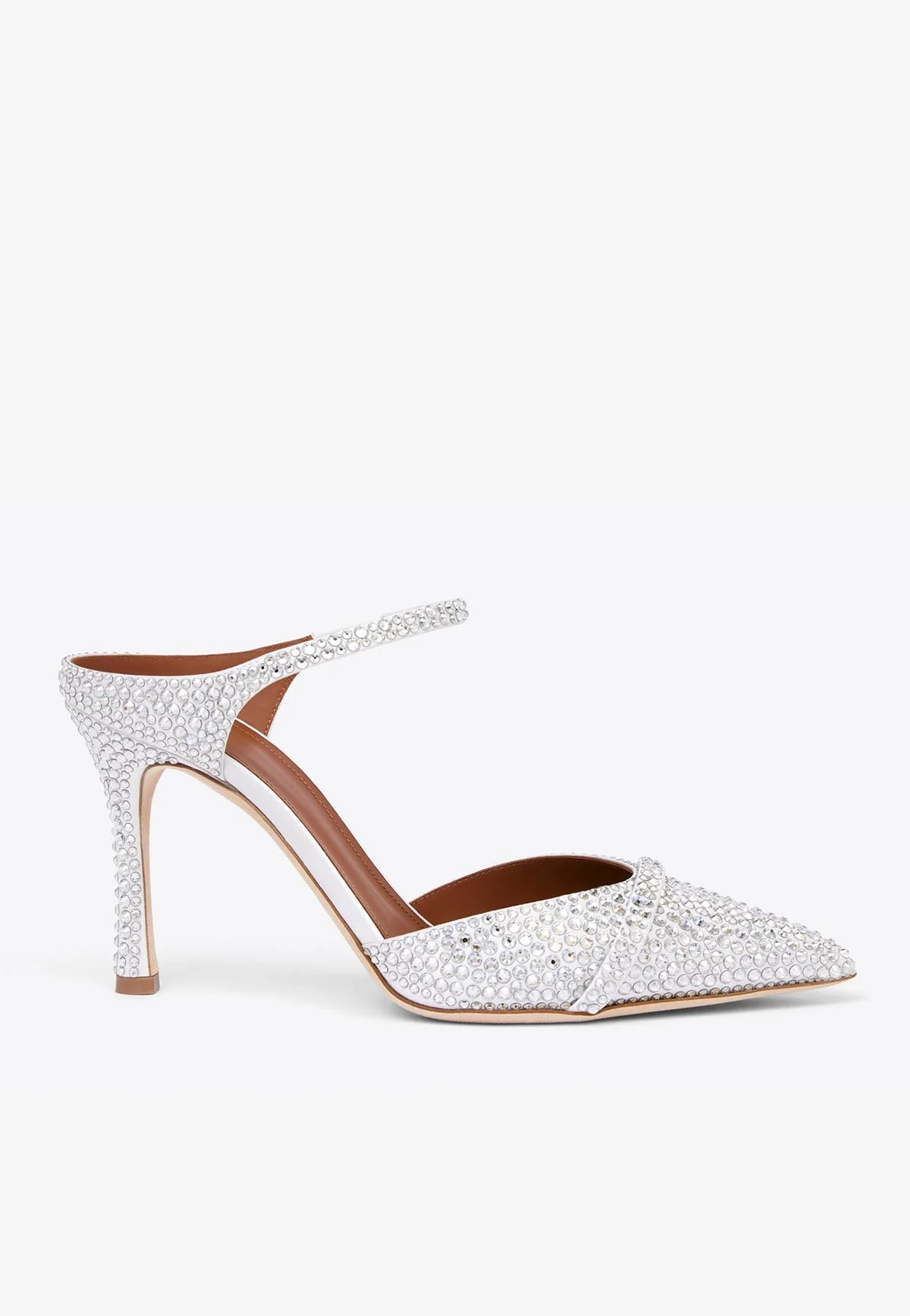 Malone Souliers Uma 90 Crystal Satin Mules
