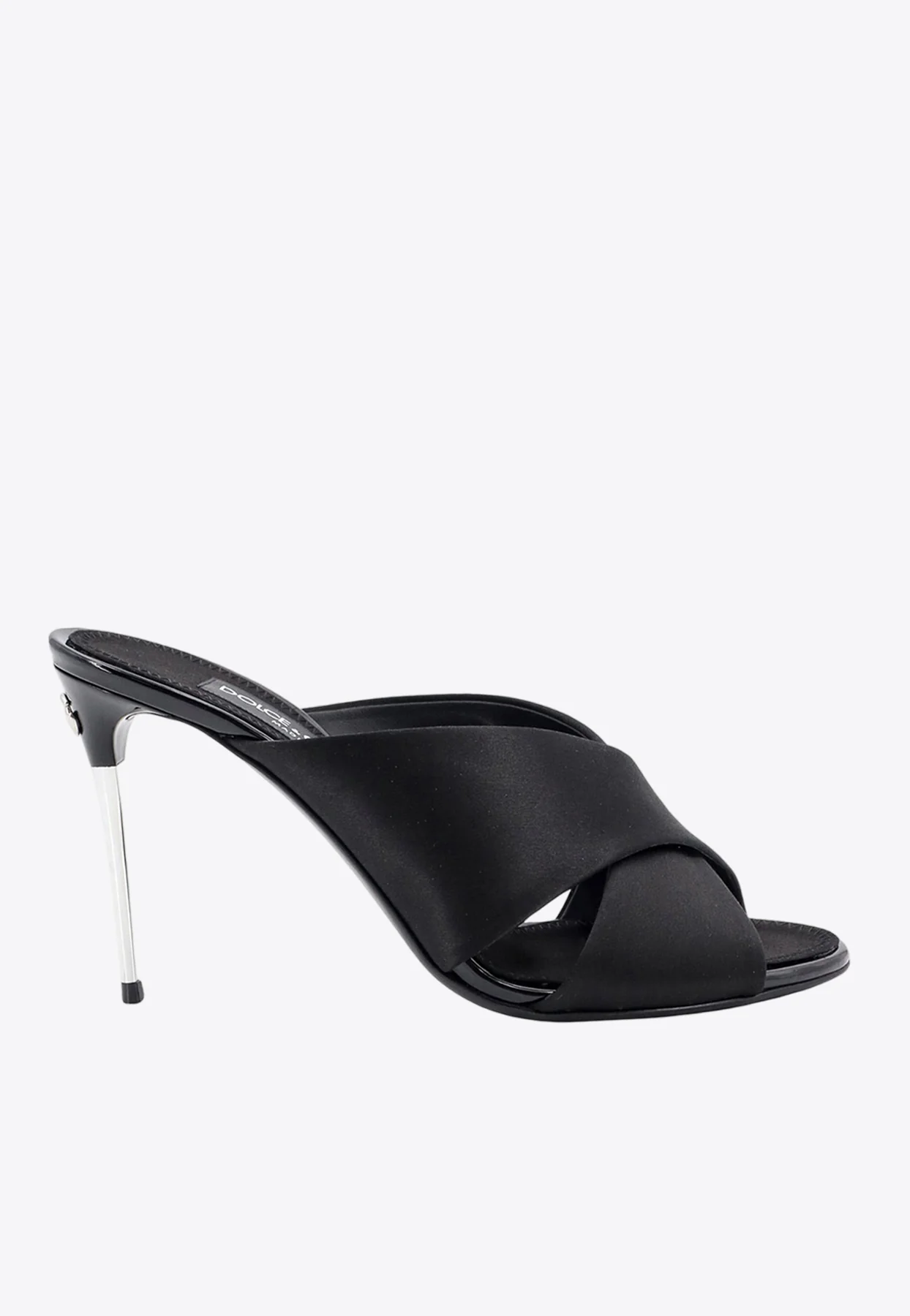 Dolce Gabbana Keira 85 Crossover Strap Satin Mules