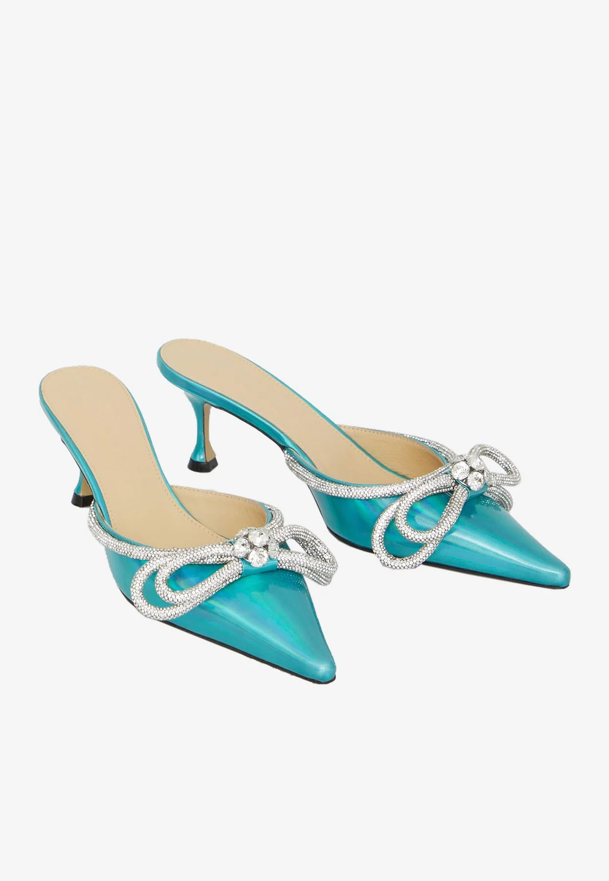Mach and Mach 65 Iridescent Leather Pointed Mules