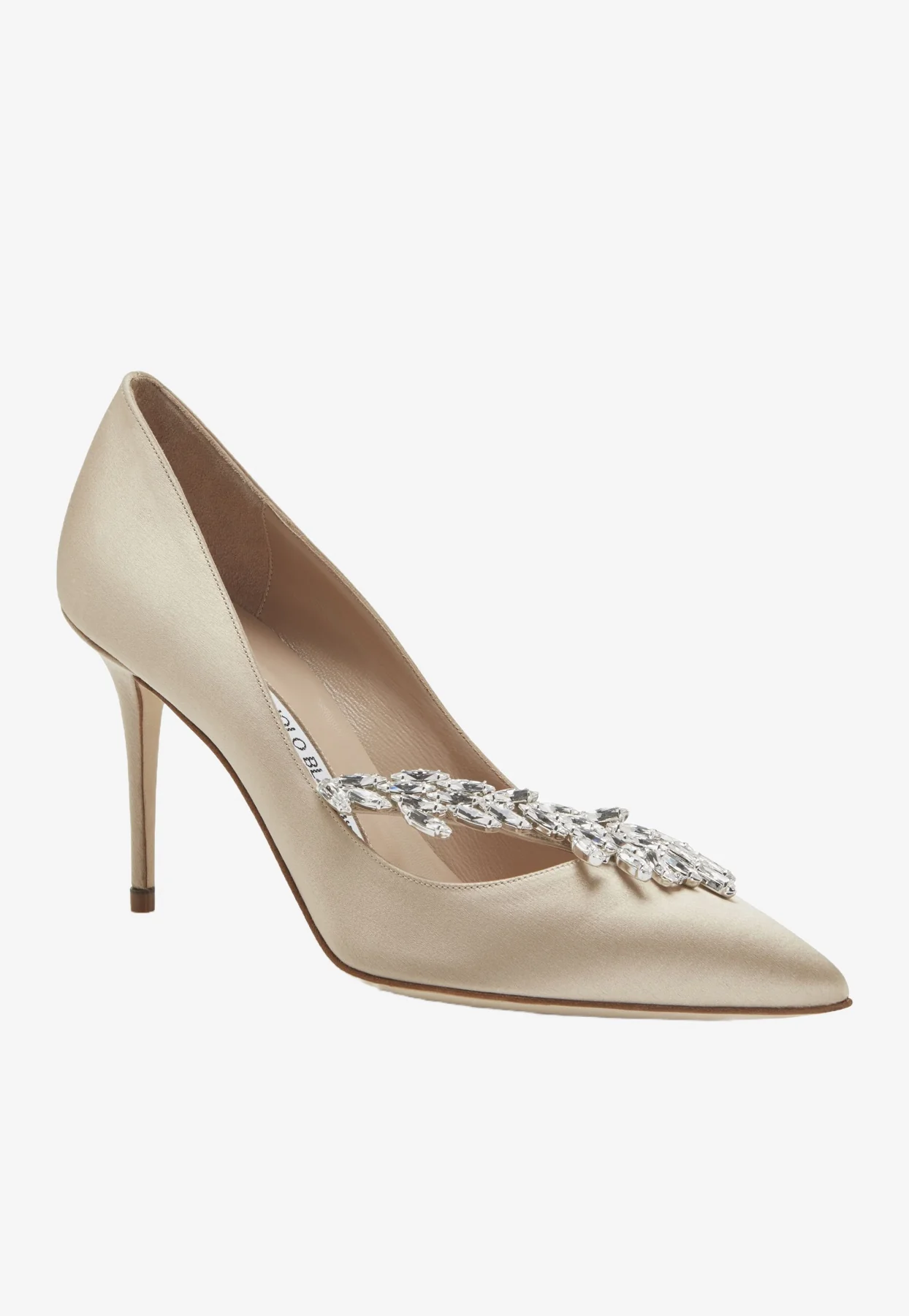 Manolo Blahnik Nadira 90 Satin Crystal-Embellished Pumps