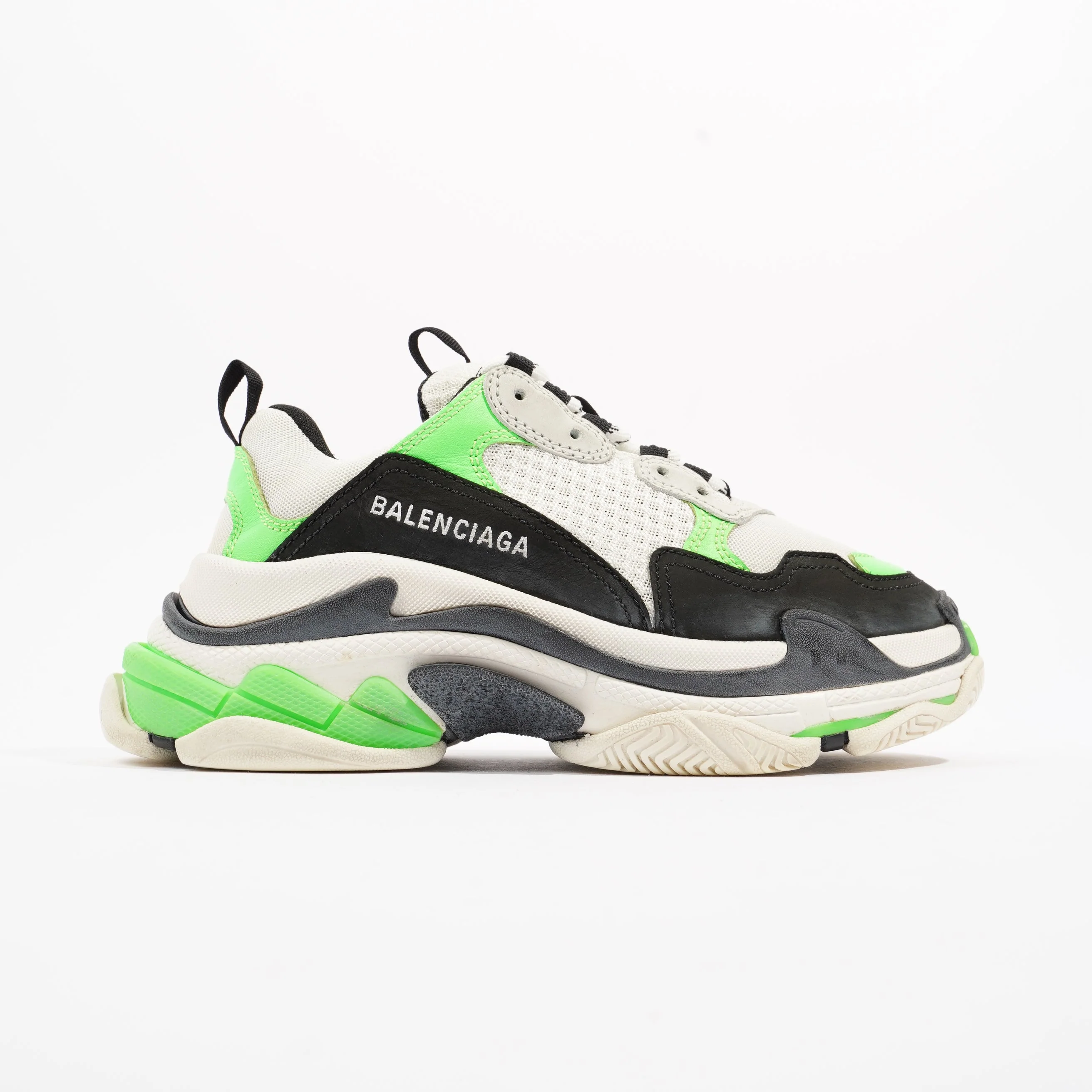 Balenciaga Triple S White / Black / Green Mesh EU 37 UK 4