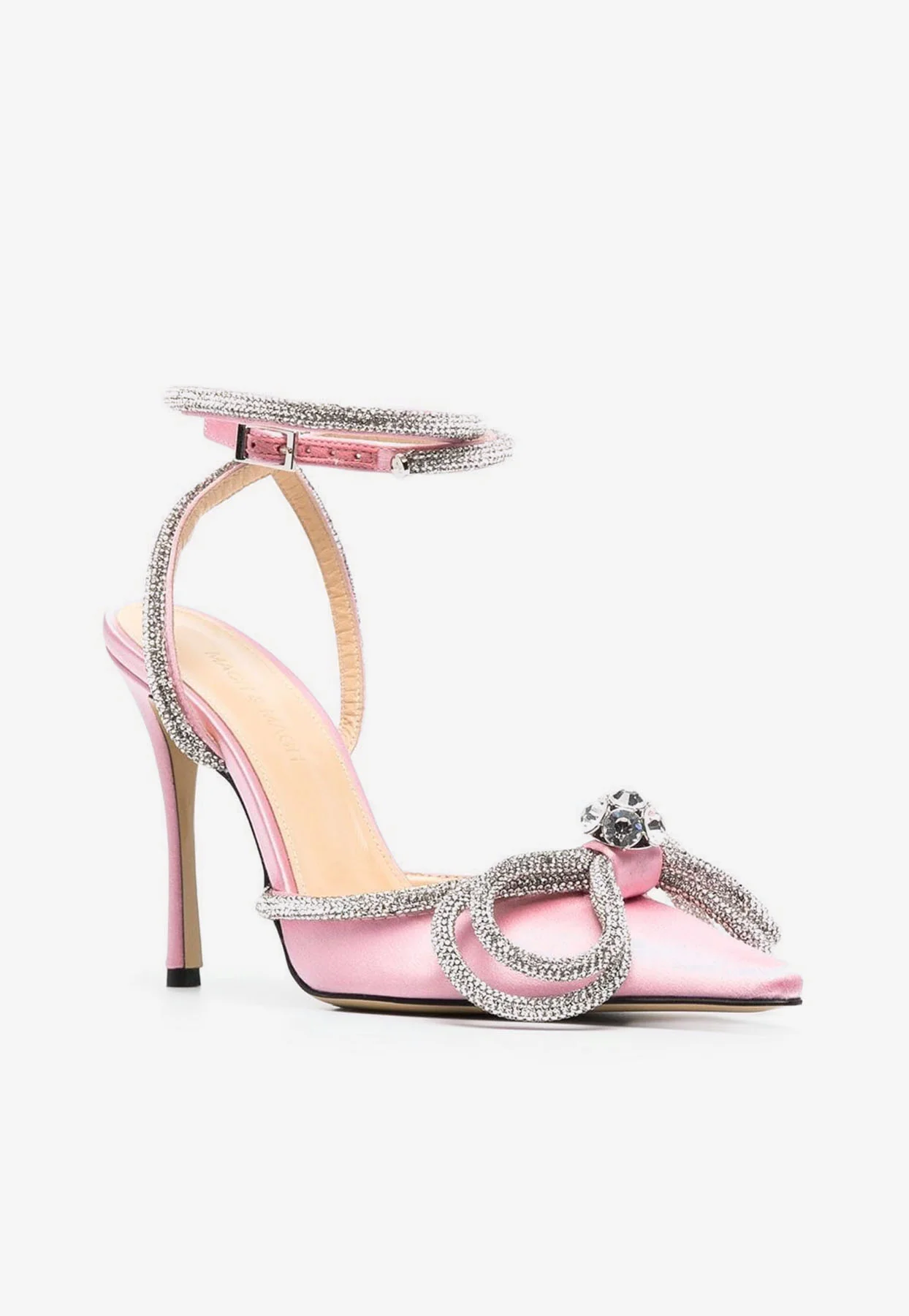 Mach and Mach 105 Double Bow Crystal-Embellished Satin Pumps