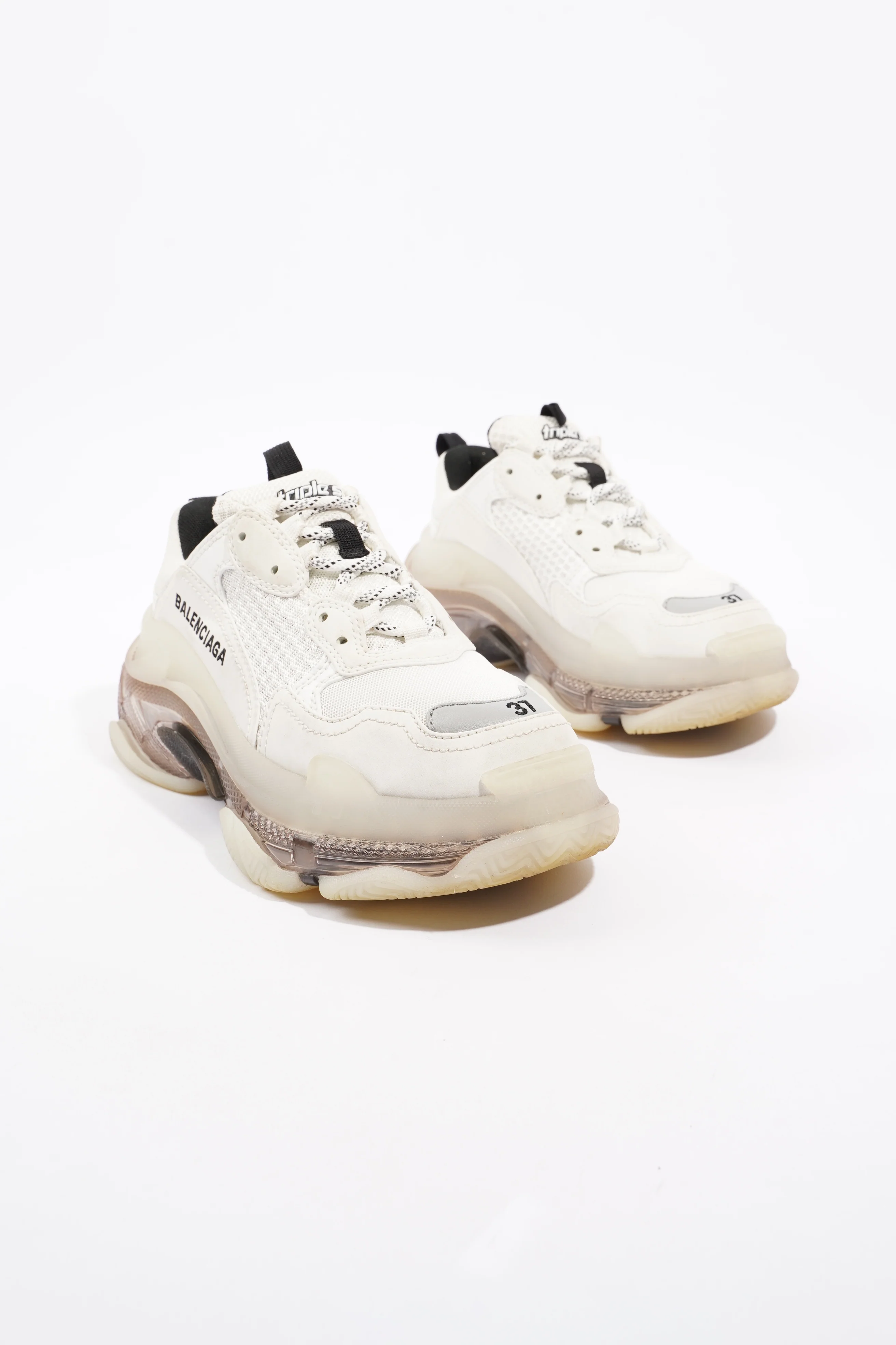 Balenciaga Triple S Clear sole White / Grey / Black Mesh EU 37 UK 4