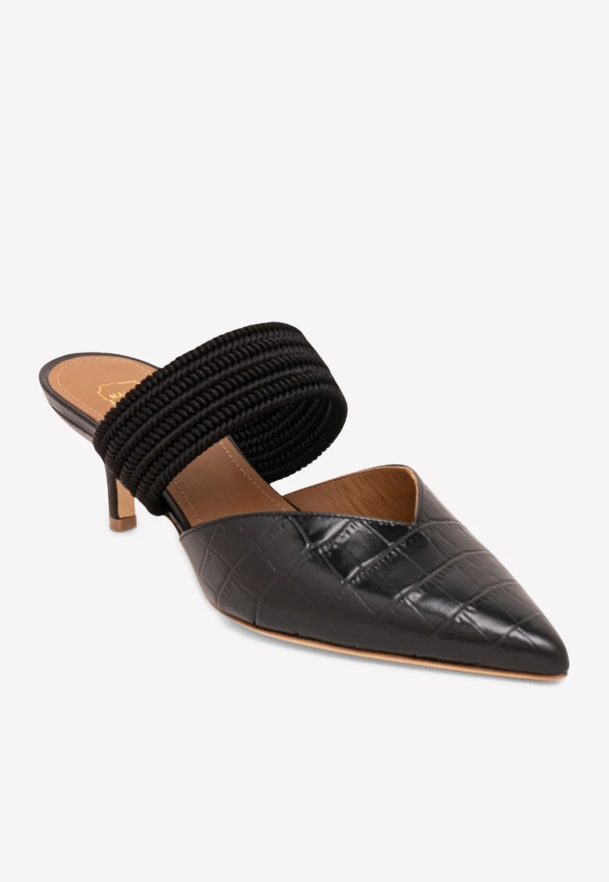 Malone Souliers Maisie 45 Mules in Croc Embossed Leather