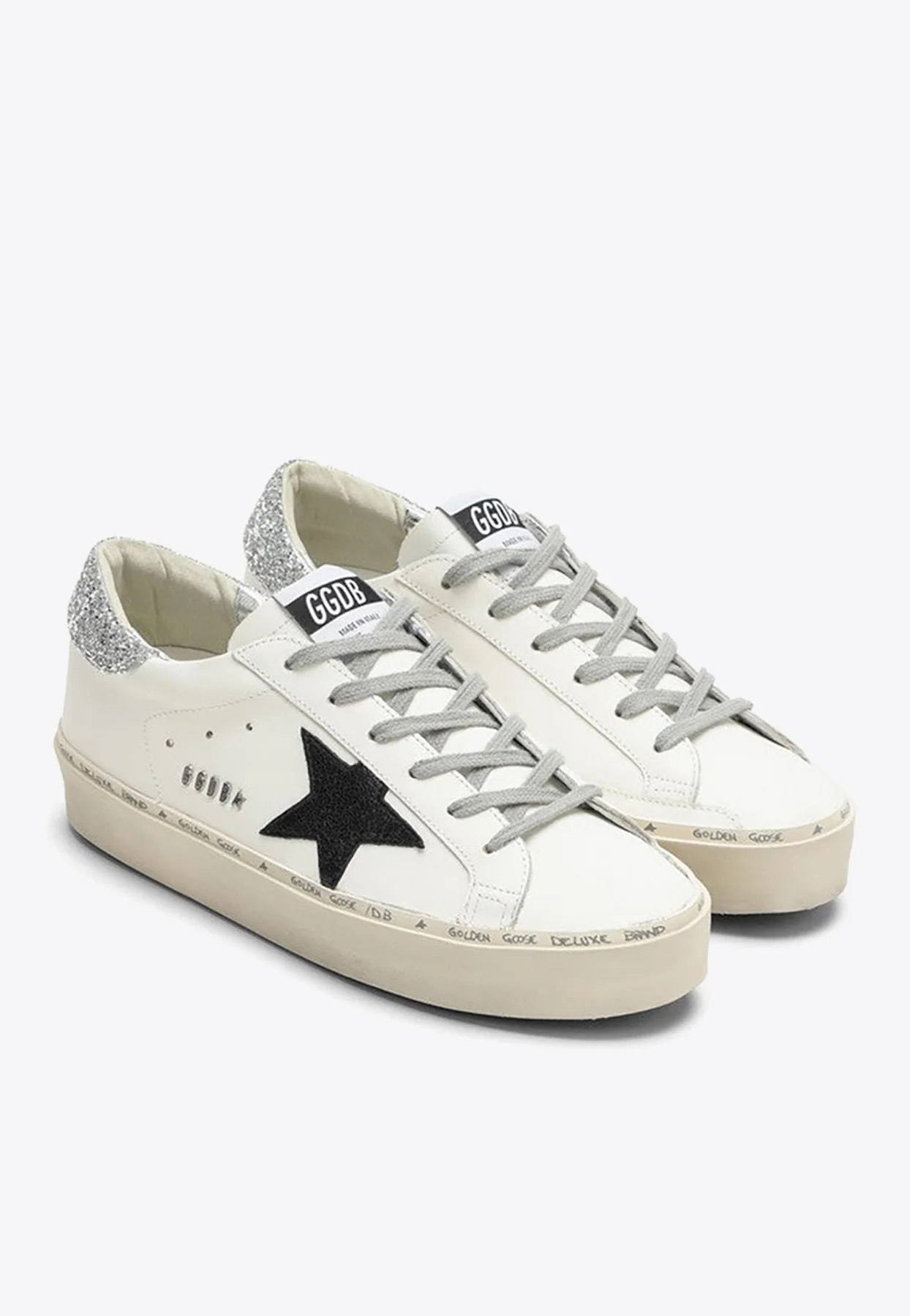 Golden Goose GGDB Hi-Star Low-Top Sneakers with Glittered Star and Heel Women Men