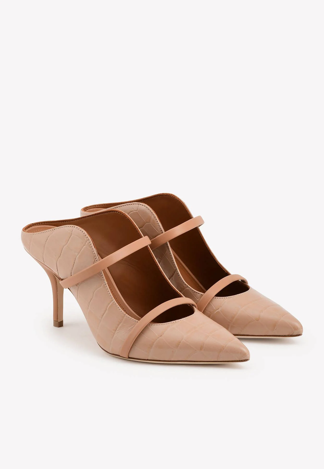 Malone Souliers Maureen 70 Croc-Print Leather Mules