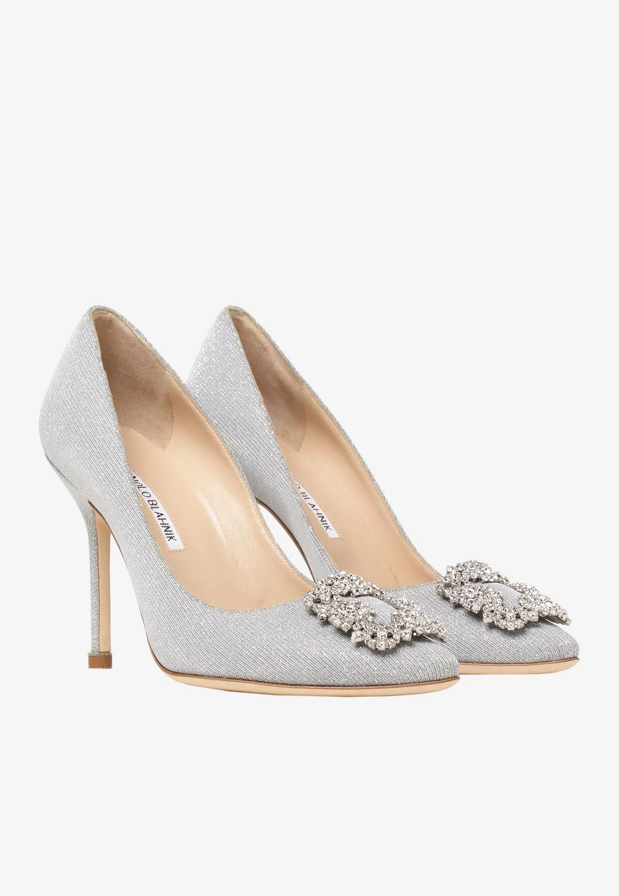 Manolo Blahnik Hangisi 105 CLC Crystal Buckle Pumps