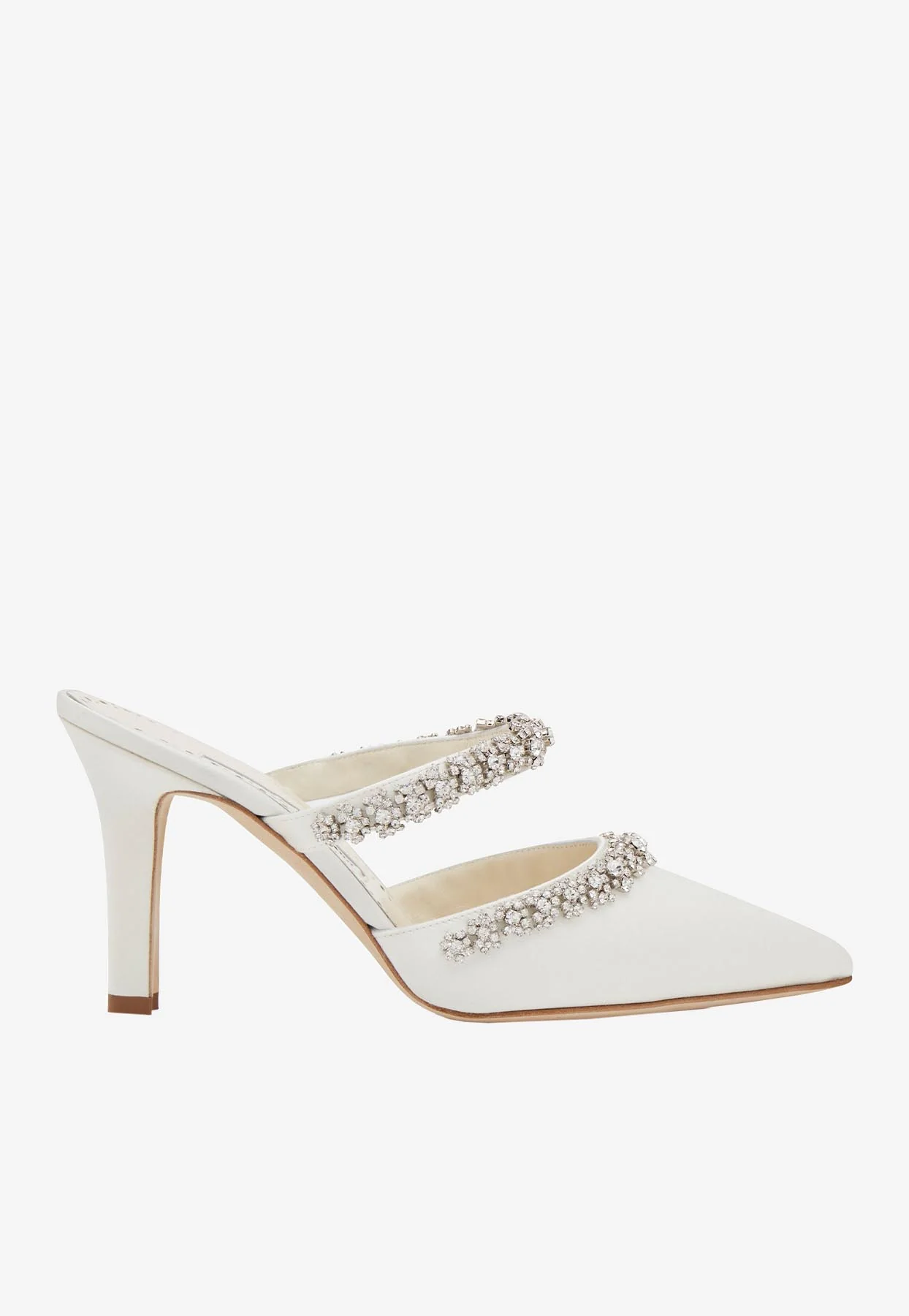 Manolo Blahnik Vedadamu 90 Crystal-Embellished Mules in Satin