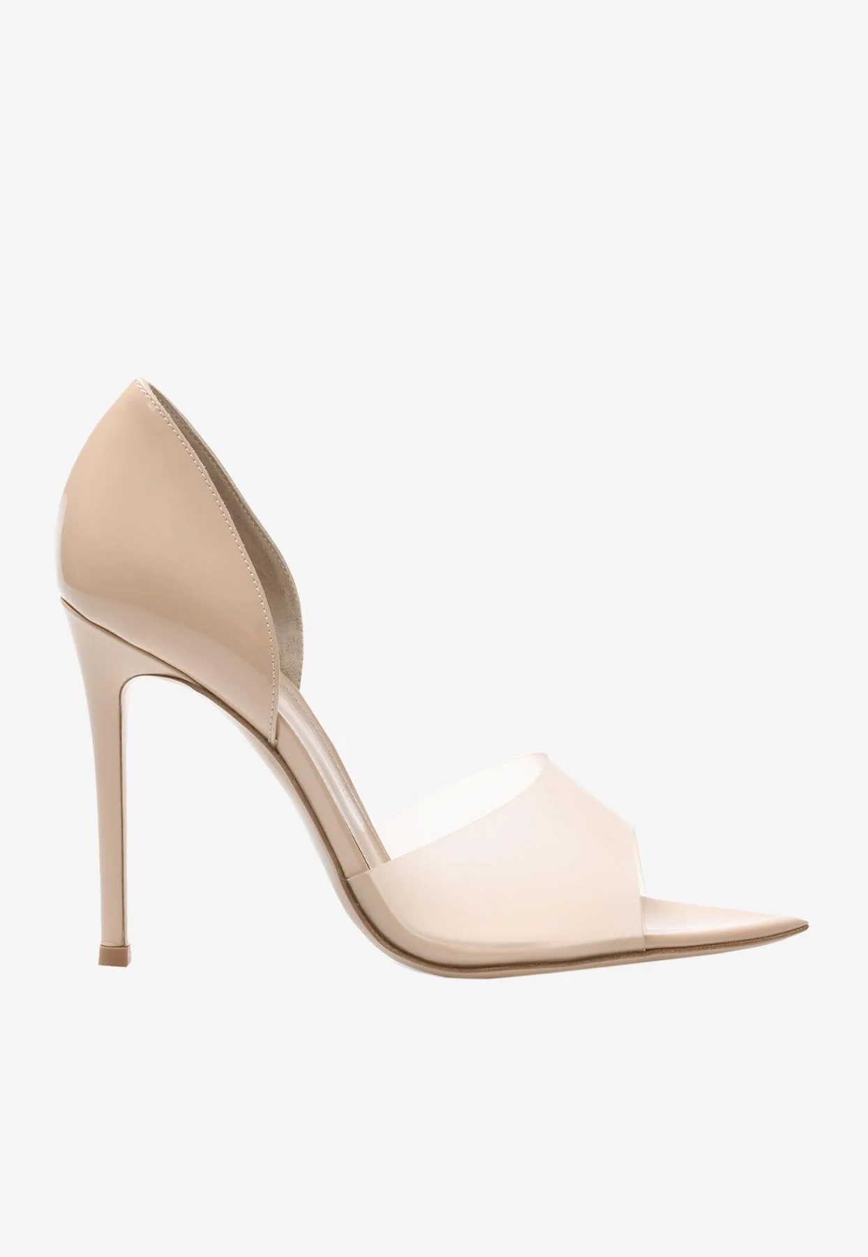 Gianvito Rossi Bree 105 Peep-Toe Plexi Sandals