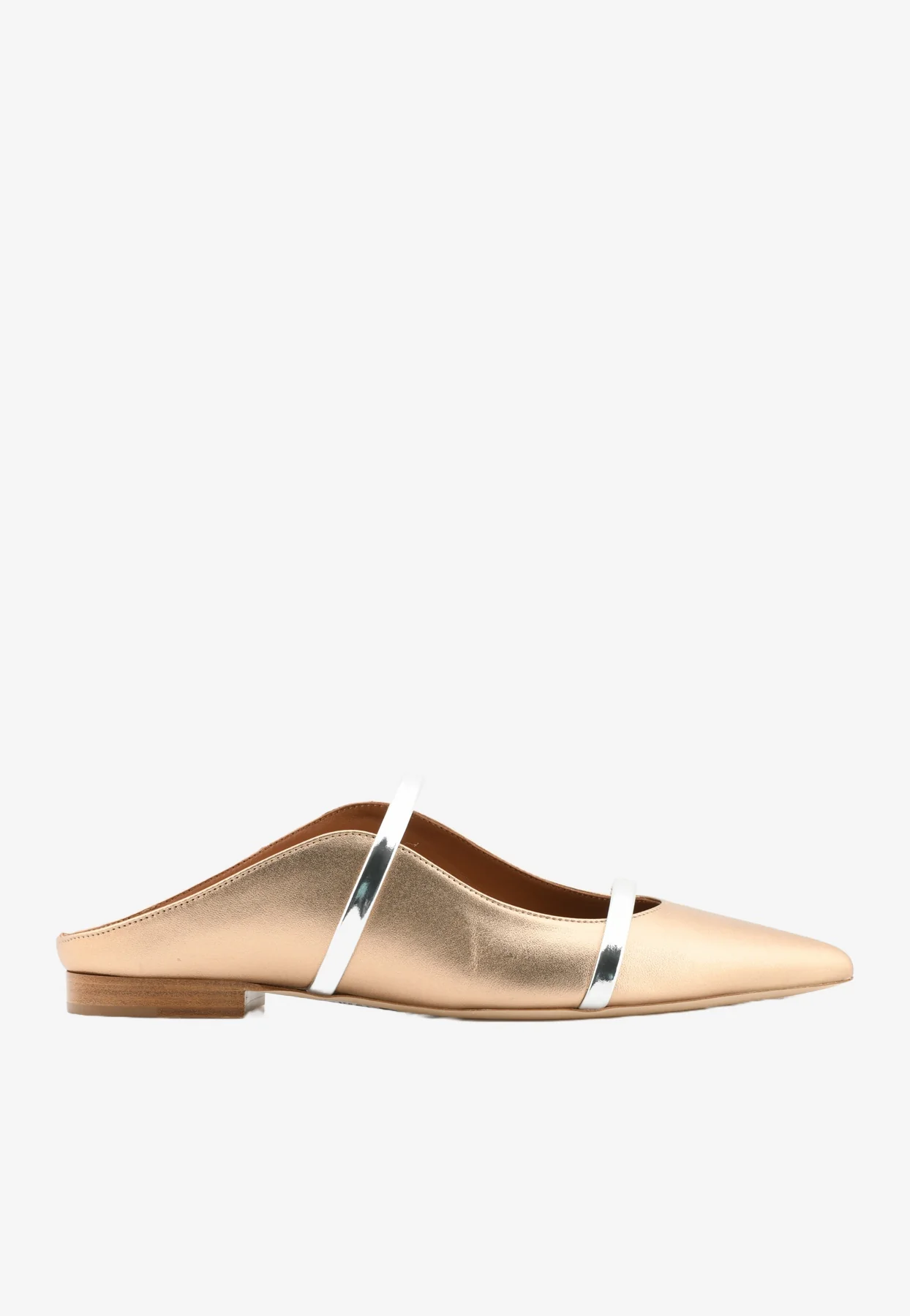 Malone Souliers Maureen Flat Mules in Metallic Leather
