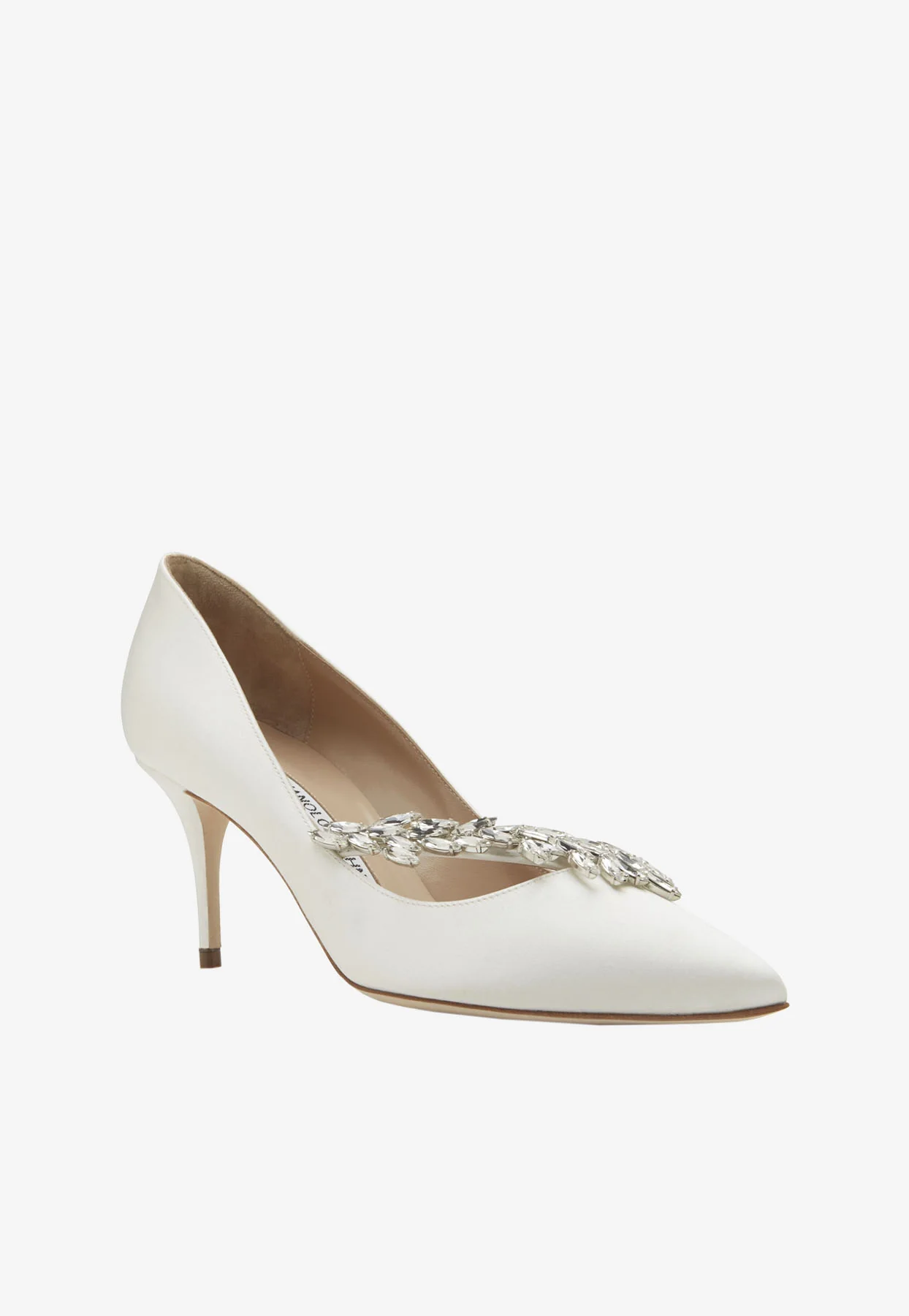 Manolo Blahnik Nadira 70 Crystal-Embellished Satin Pumps