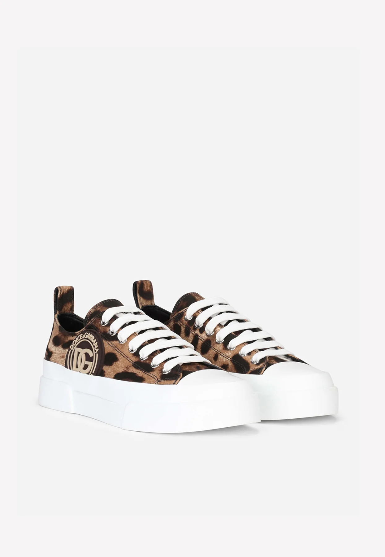 Dolce Gabbana Leopard Print Portofino Sneakers