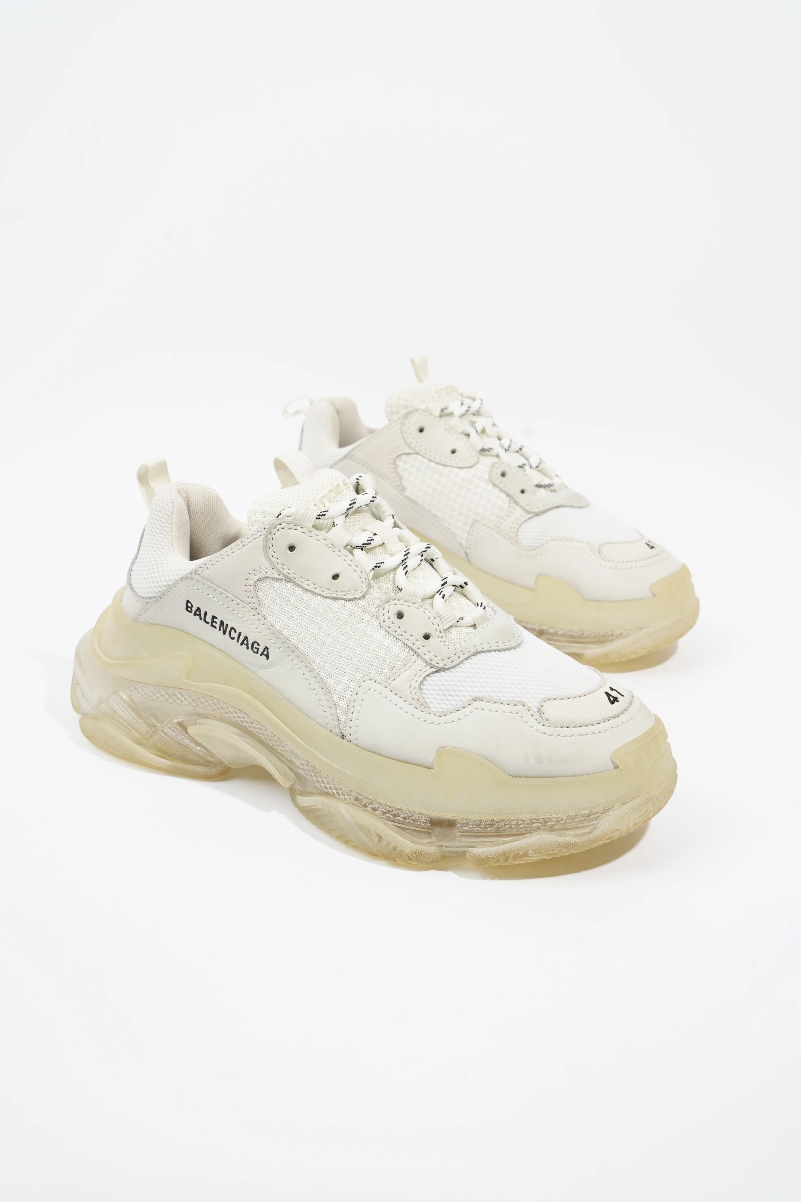 Balenciaga Triple S White Clear Sole Mesh EU 41 UK 8