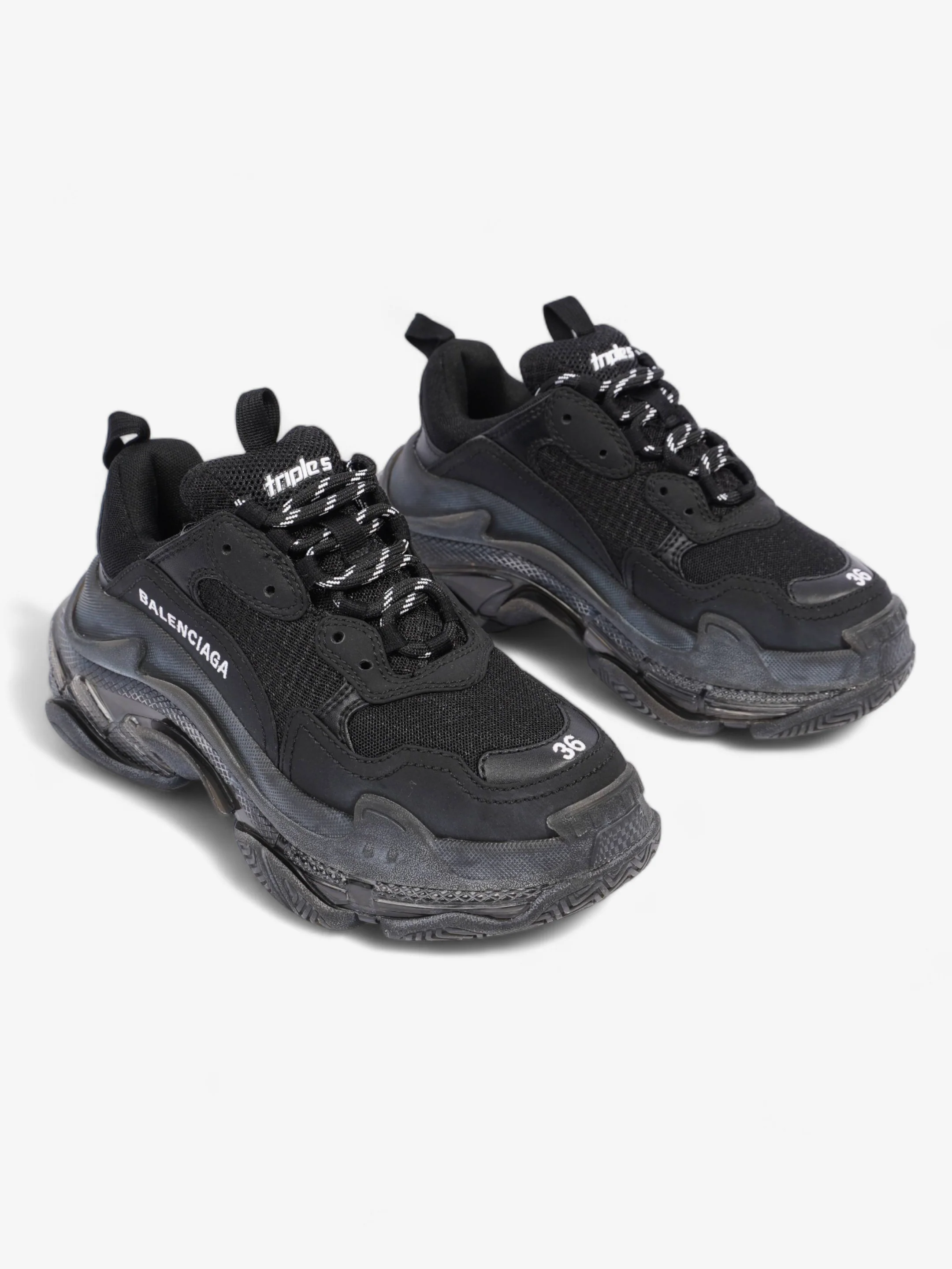 Balenciaga Triple S Black Clear Sole Mesh EU 36 UK 3