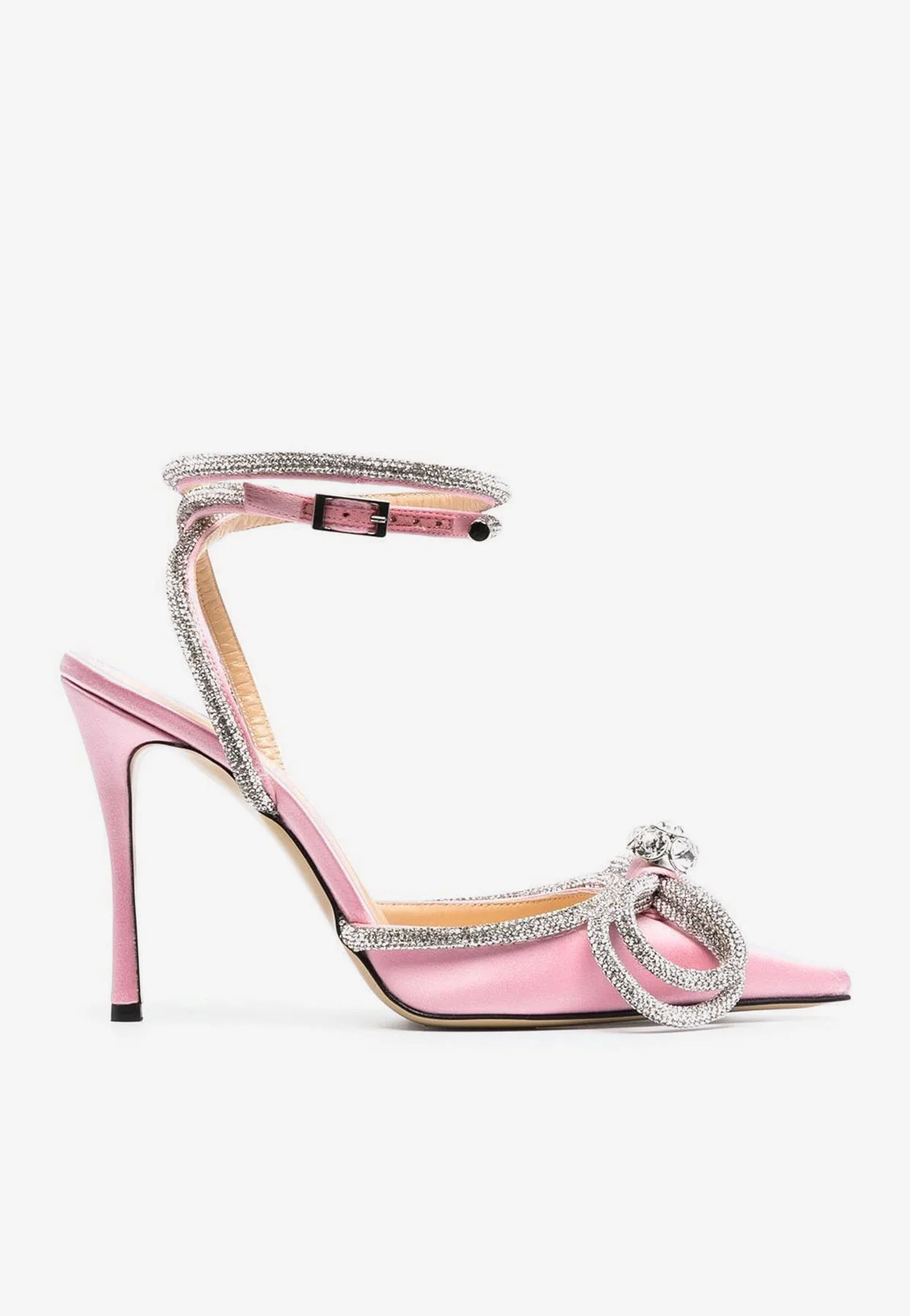 Mach and Mach 105 Double Bow Crystal-Embellished Satin Pumps