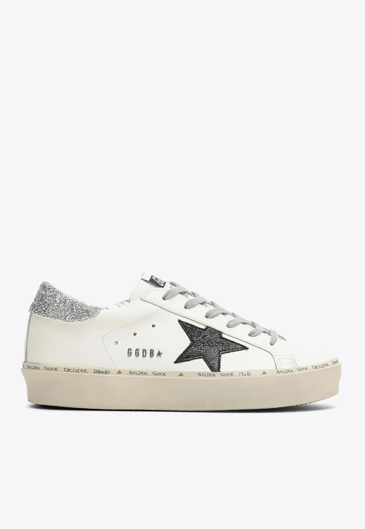 Golden Goose GGDB Hi-Star Low-Top Sneakers with Glittered Star and Heel Women Men