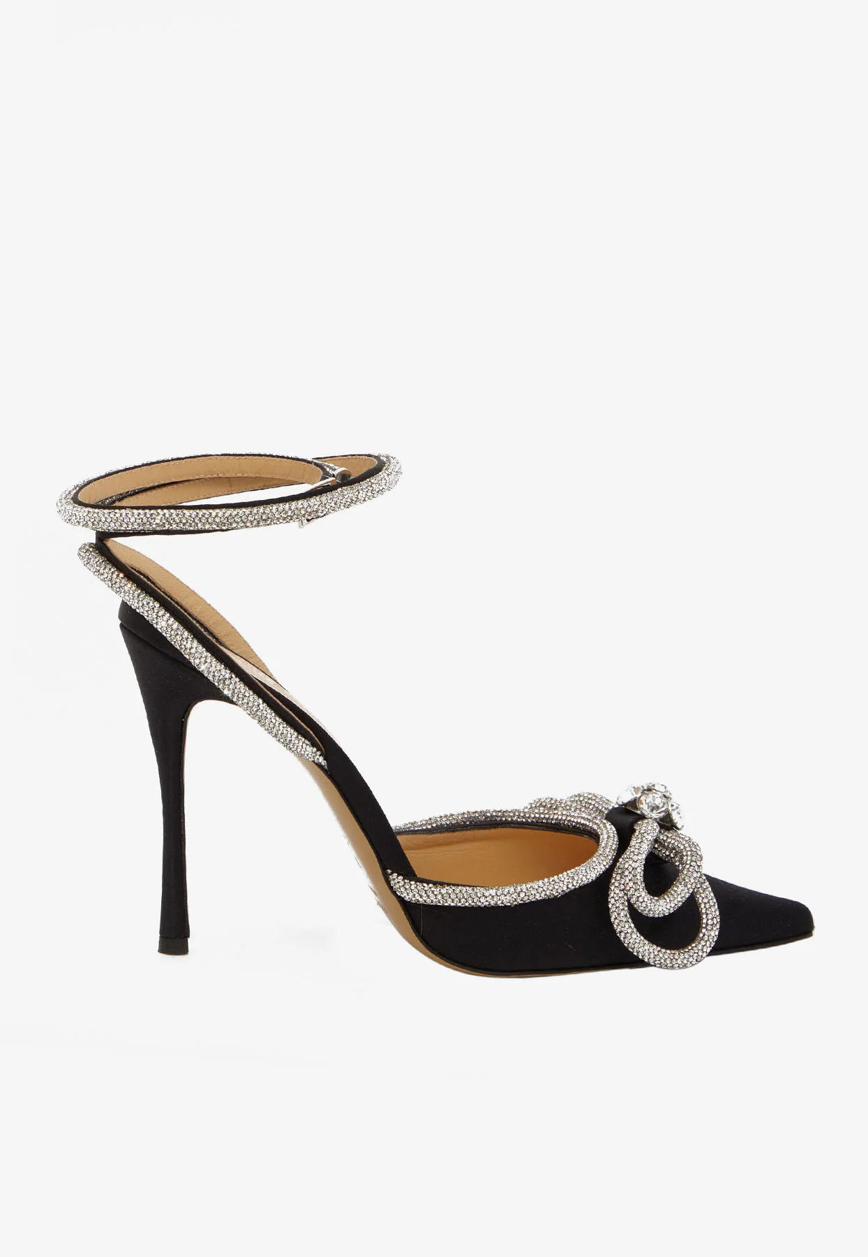 Mach and Mach 110 Double Bow Crystal-Embellished Satin Pumps