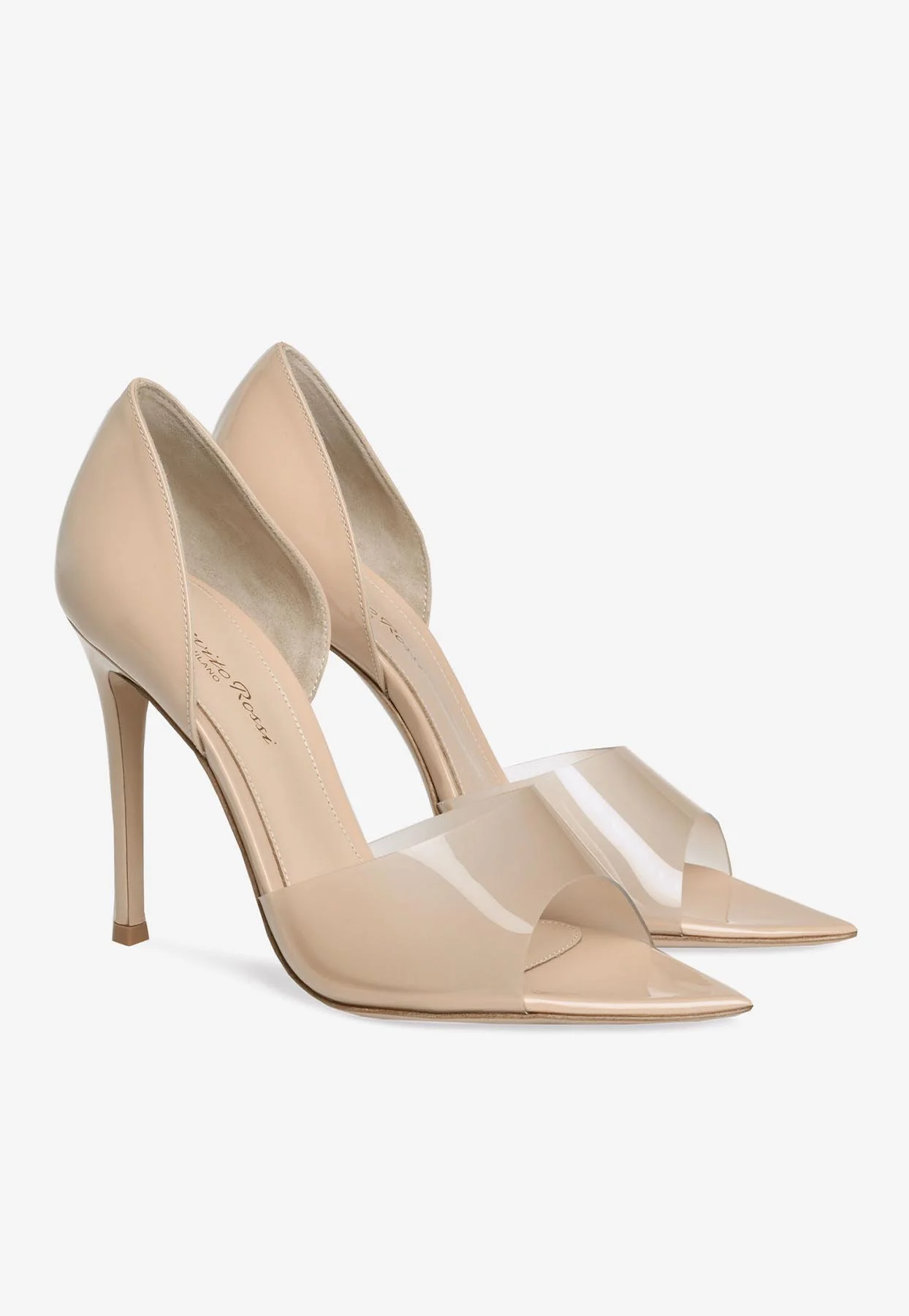 Gianvito Rossi Bree 105 Peep-Toe Plexi Sandals