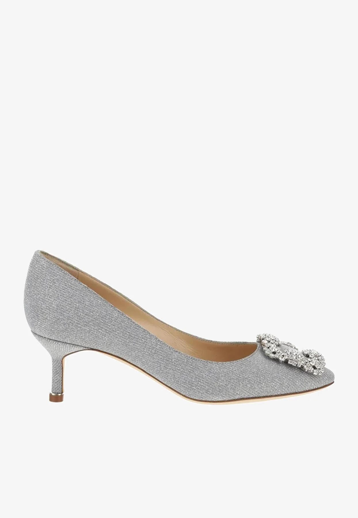 Manolo Blahnik Hangisi 50 CLC Buckle Glittered Pumps