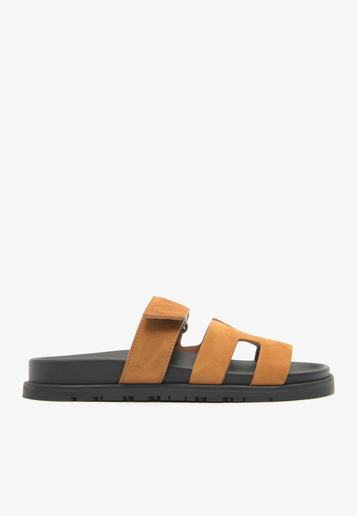 Hermes Chypre Sandals in Naturel Suede