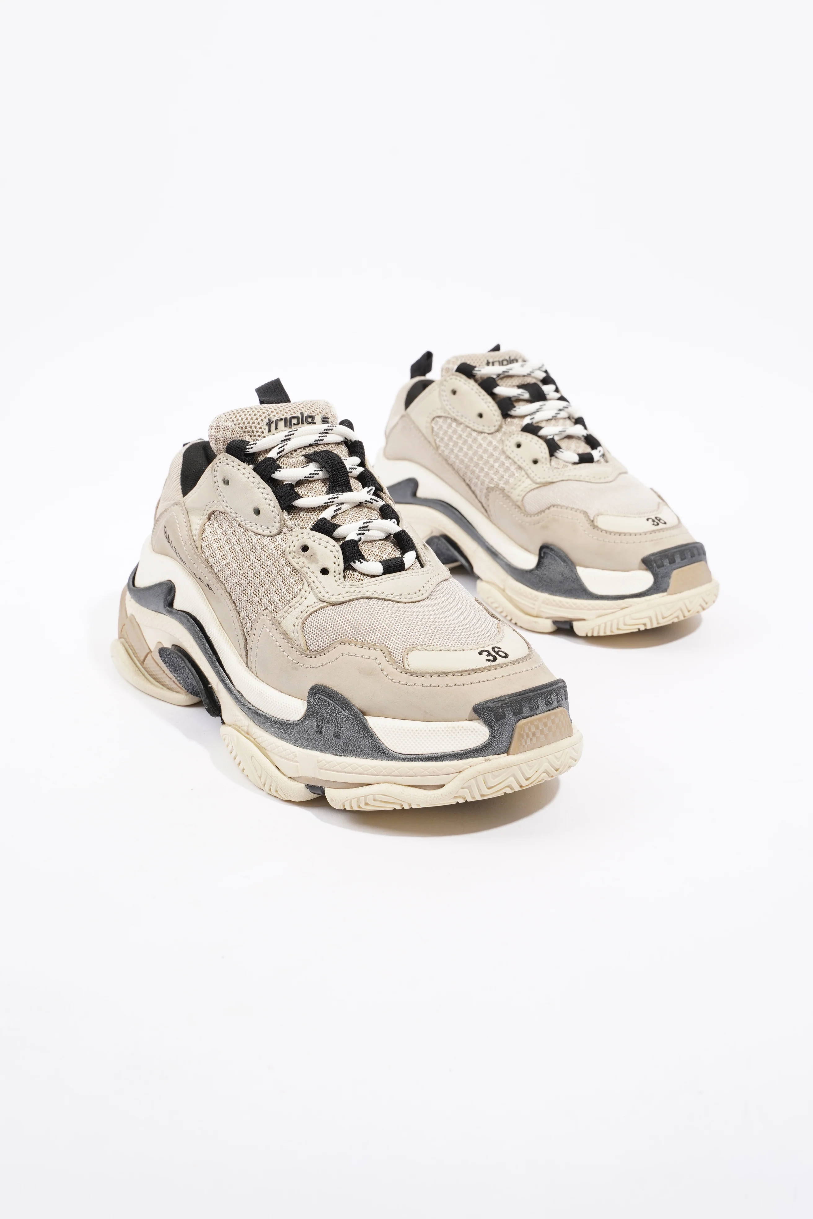 Balenciaga Triple S Beige / Black / White Mesh EU 36 UK 3