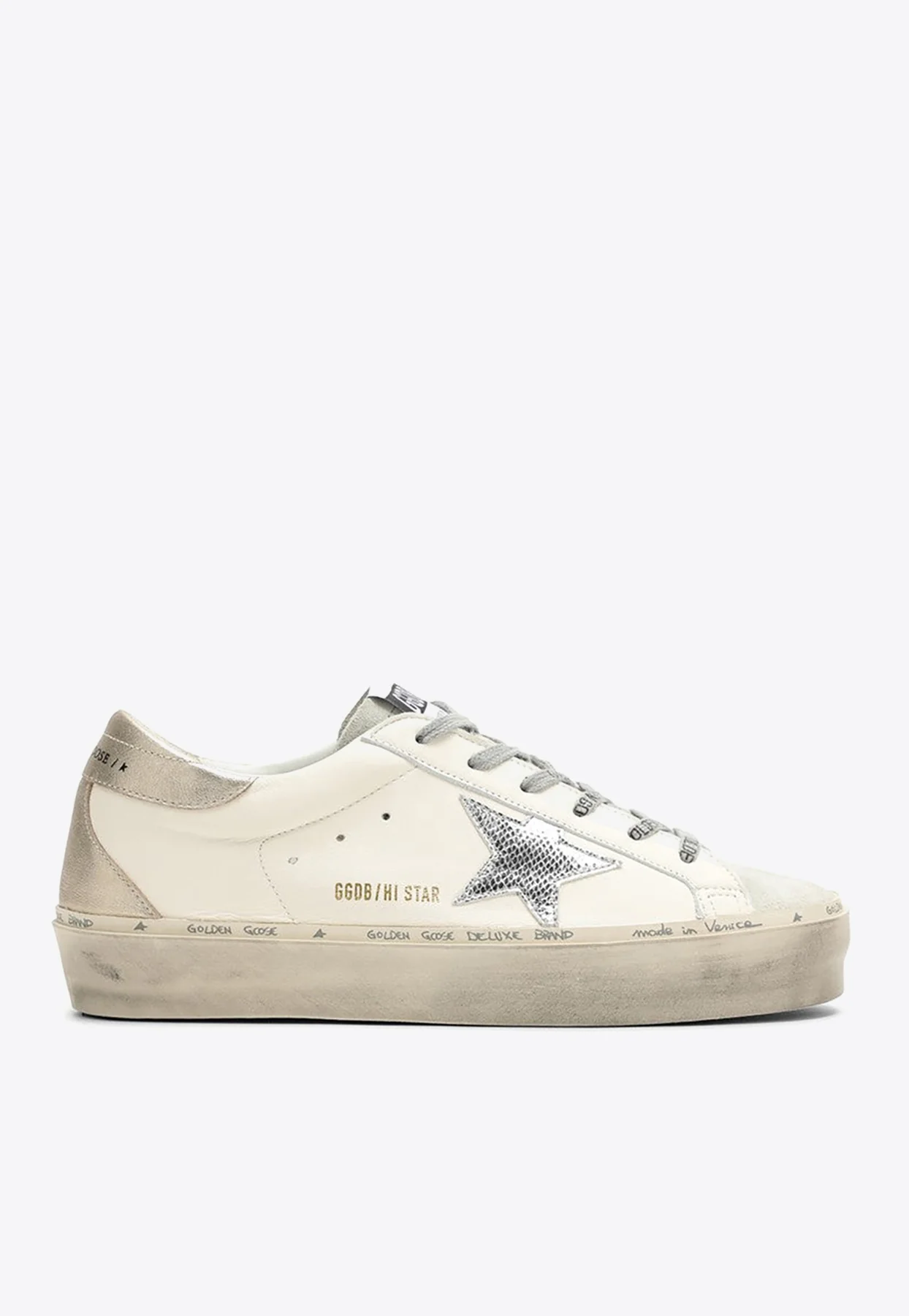 Golden Goose GGDB Hi-Star Low-Top Sneakers with Snakeskin Star Women Men