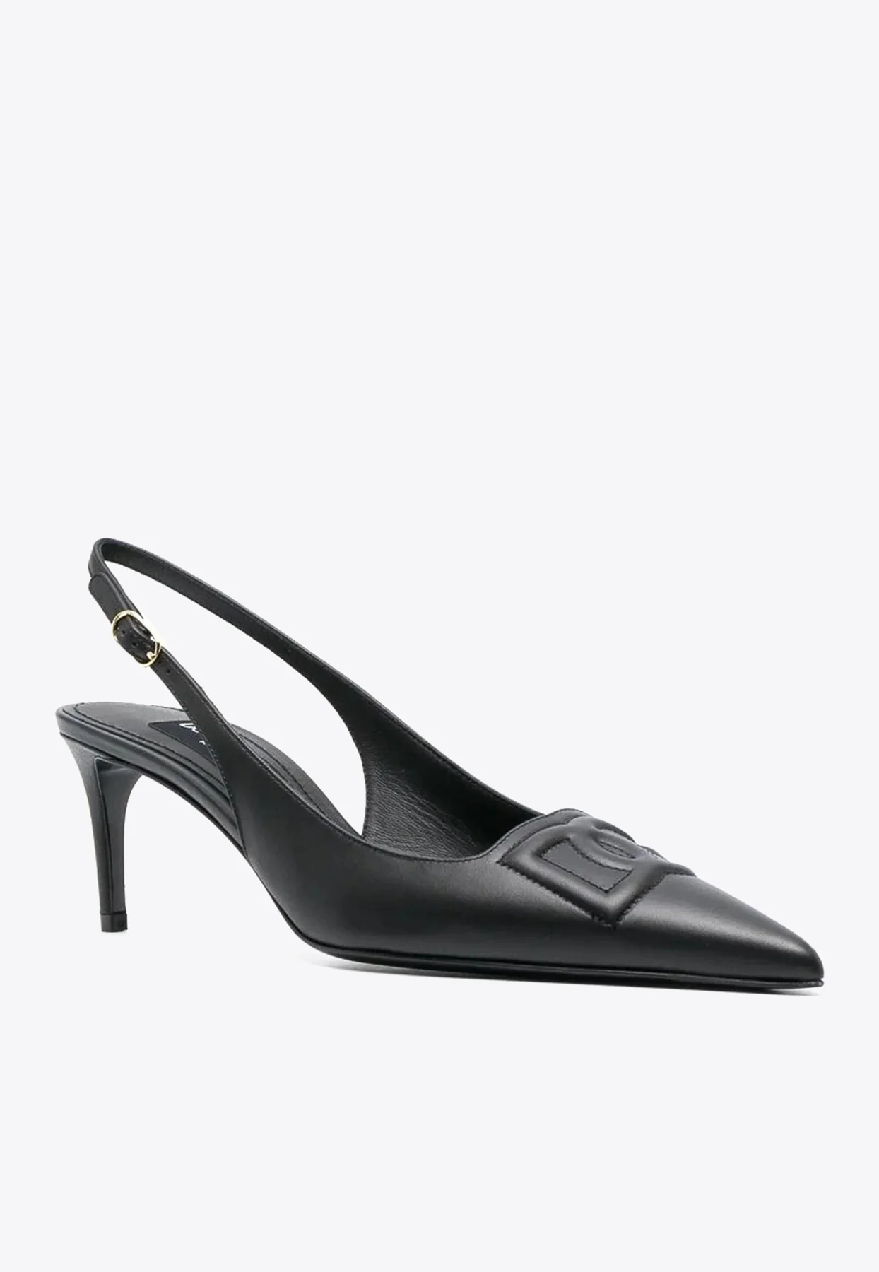 Dolce Gabbana Lolo 60 DG Logo Slingback Pumps in Calf Leather