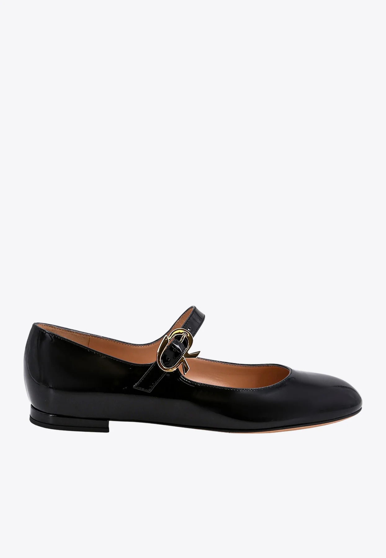 Gianvito Rossi Mary Ribbon Patent Leather Ballet Flats