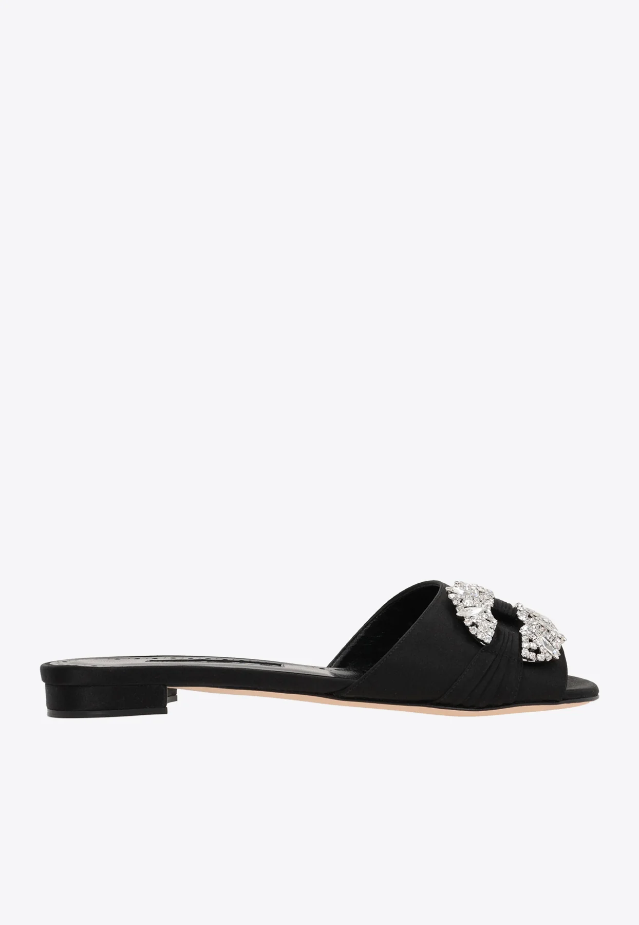 Manolo Blahnik Pralina Crystal-Embellished Satin Sandals