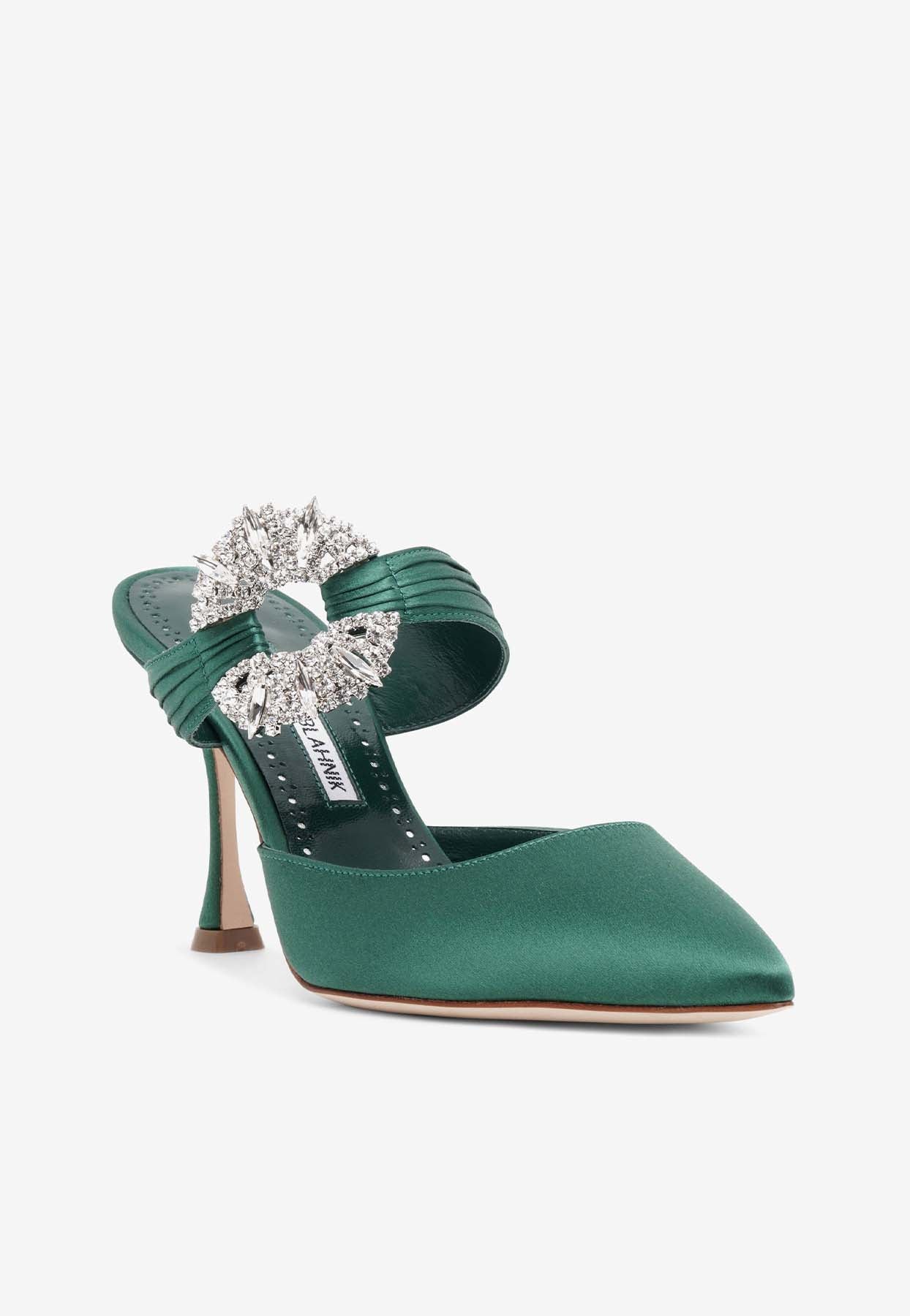 Manolo Blahnik Maidugura 90 Satin Mules