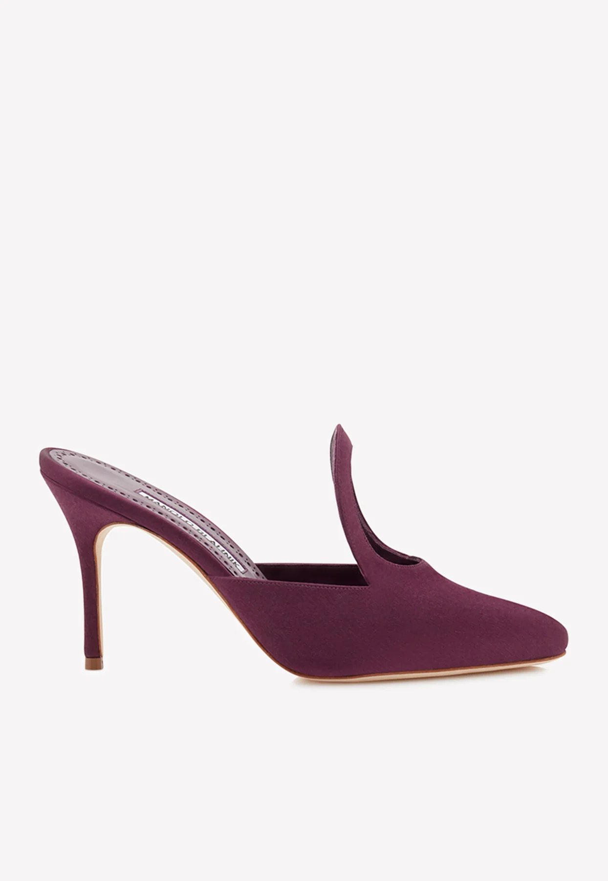 Manolo Blahnik Fugati 90 Cut-Out Satin Mules