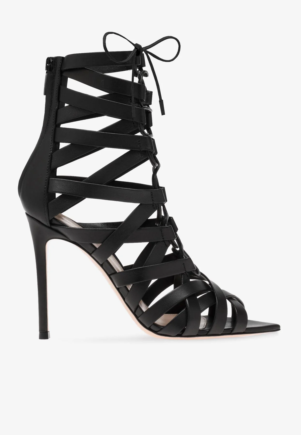 Gianvito Rossi Catherine 105 Caged Ankle Boots in Nappa Leather