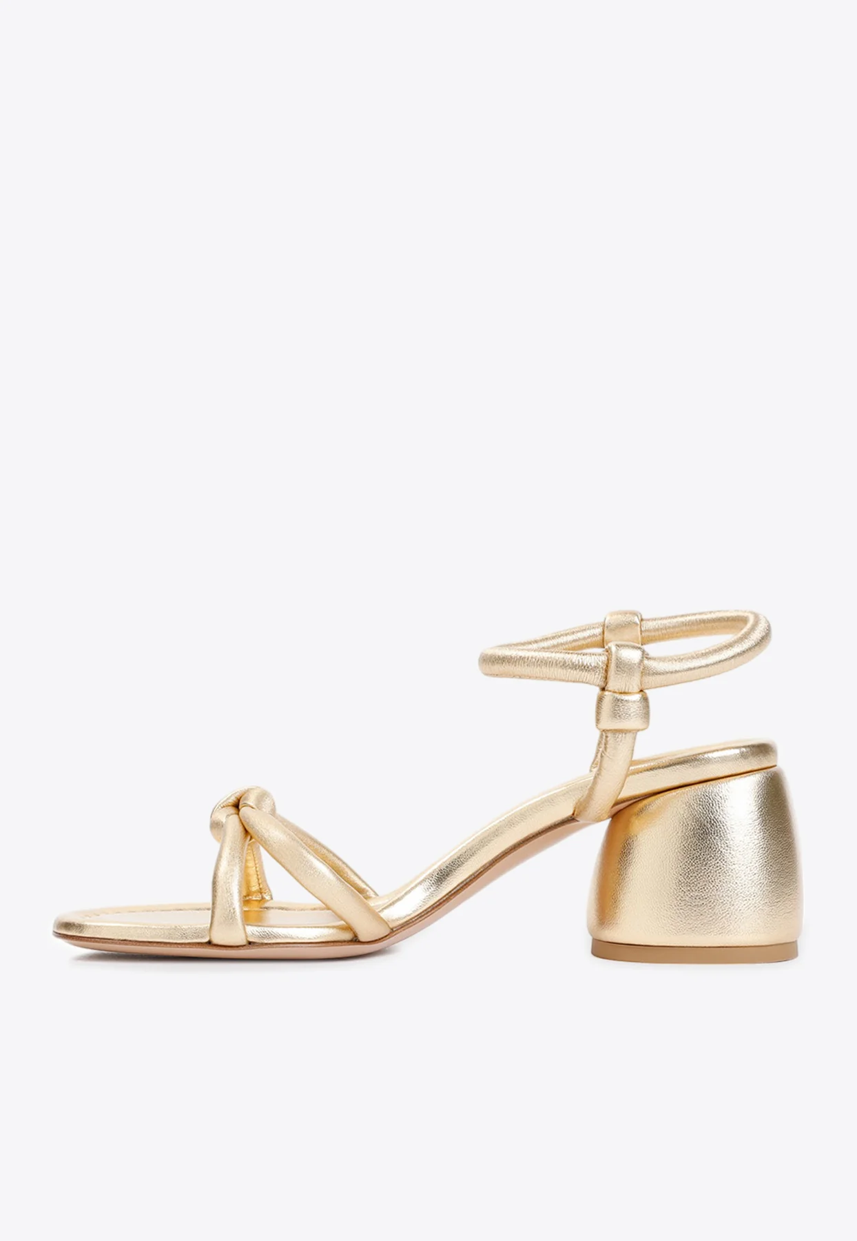 Gianvito Rossi Cassis 60 Sandals in Metallic Nappa Leather