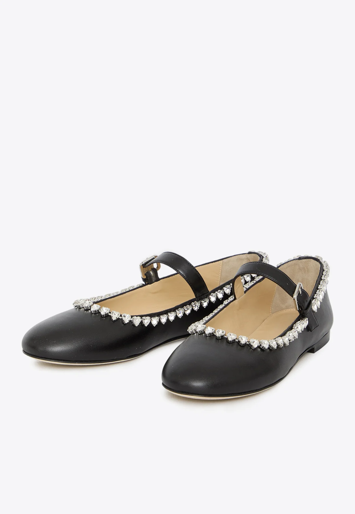 Mach and Mach Audrey Crystal-Embellished Ballerina Flats