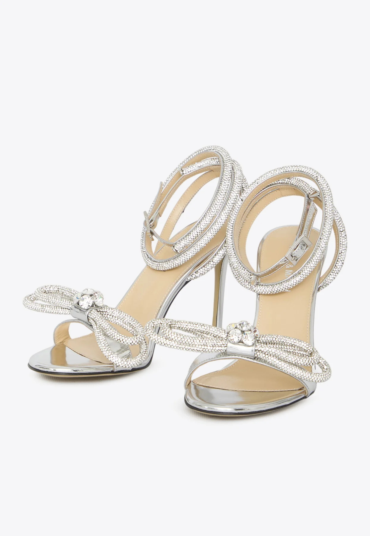 Mach and Mach 95 Double Bow Crystal-Embellished Sandals