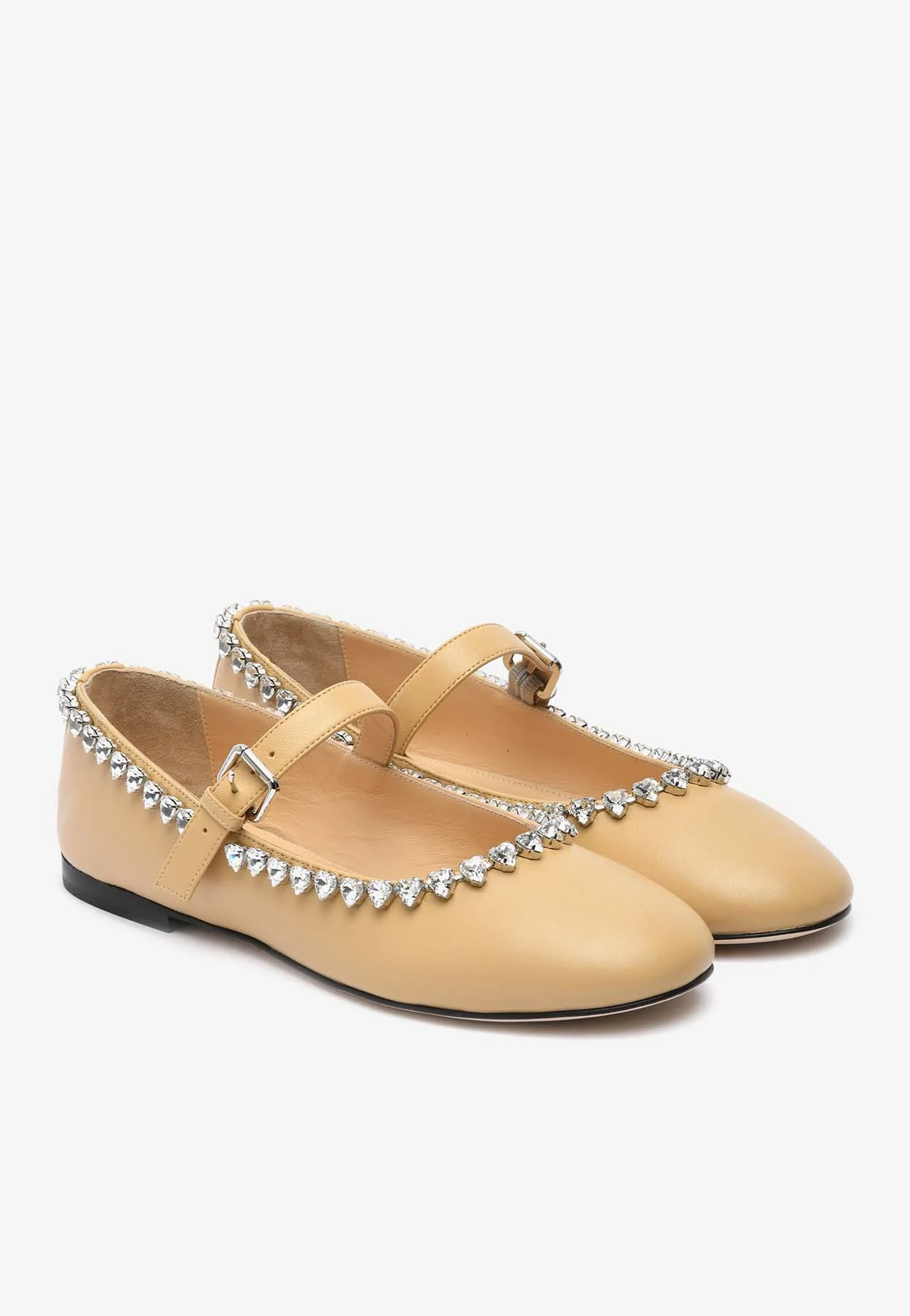 Mach and Mach Audrey Crystal Embellished Ballet Flats