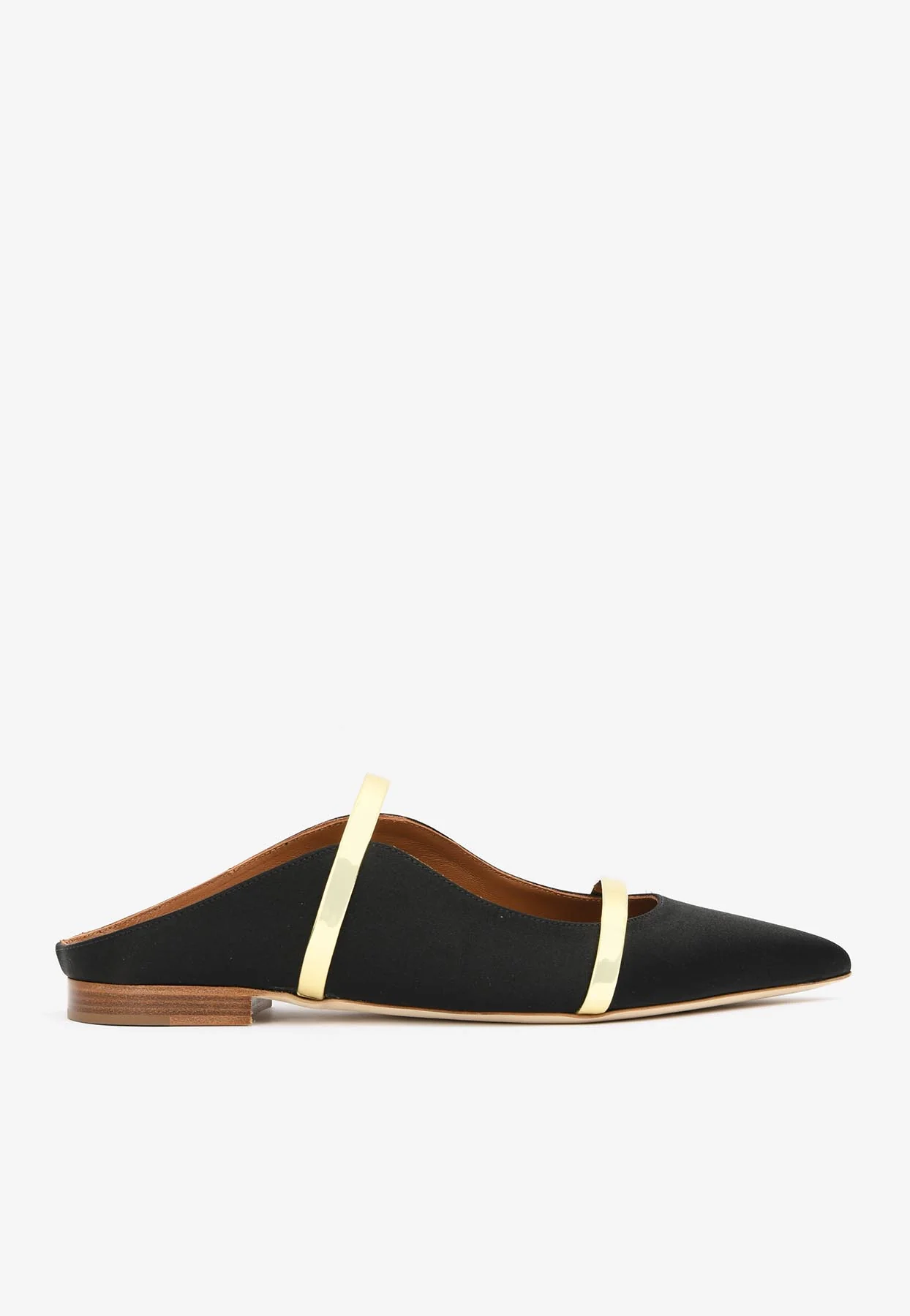 Malone Souliers Maureen Pointed Satin Flat Mules