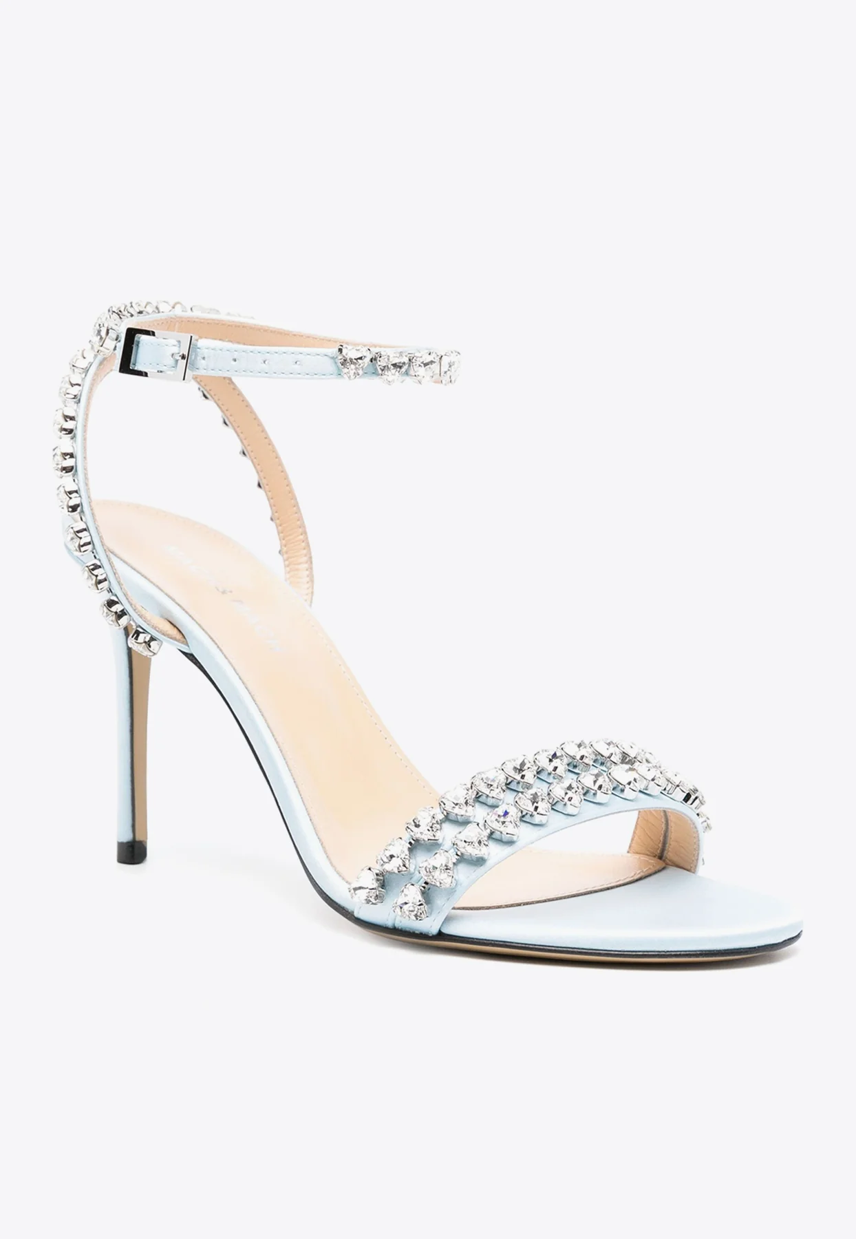 Mach and Mach Audrey 95 Crystal Embellished Satin Sandals