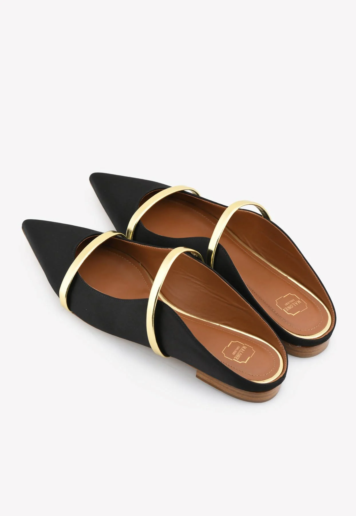 Malone Souliers Maureen Flat Mules in Satin