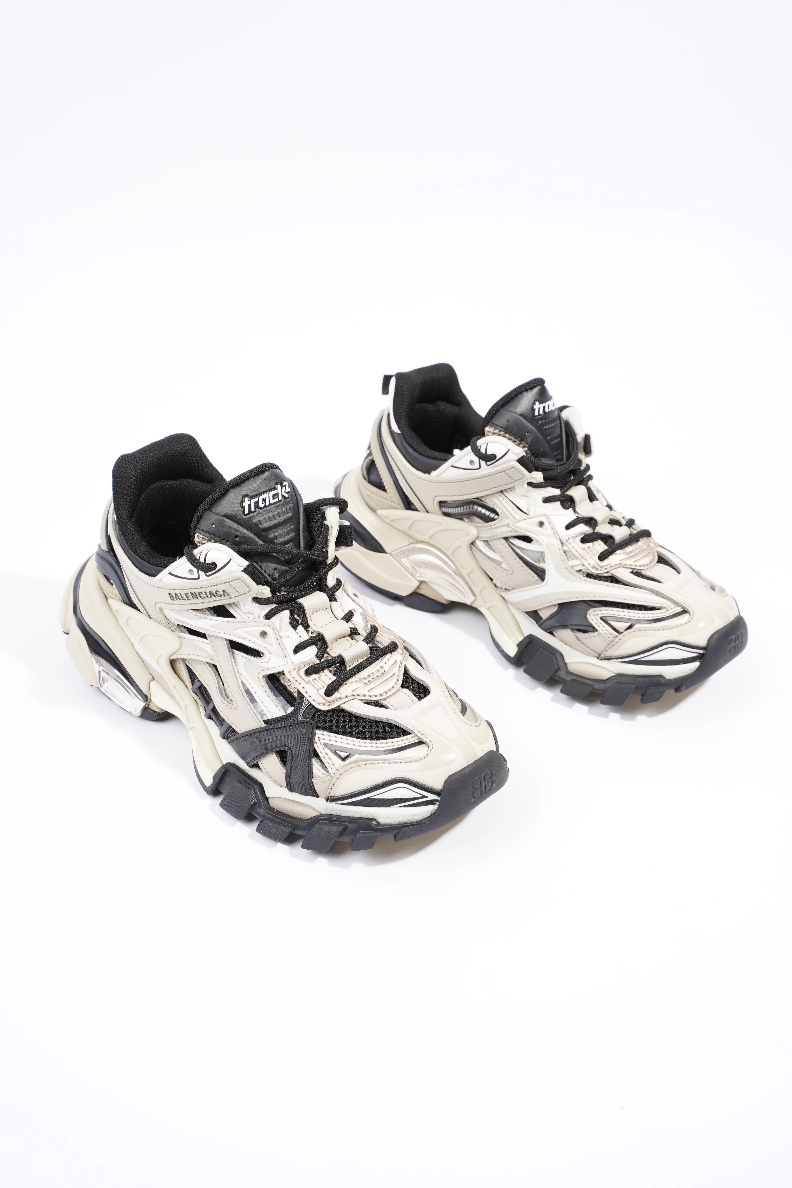 Balenciaga Track 2 Open Sneakers Black / Beige Rubber EU 36 UK 3