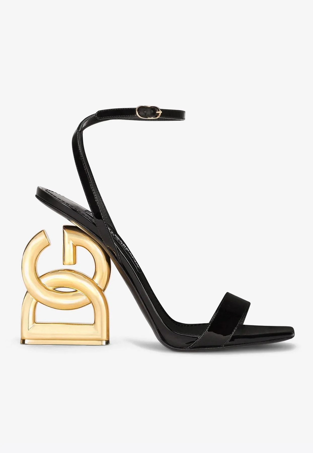 Dolce Gabbana Keira 105 DG Pop Heel Sandals in Patent Leather