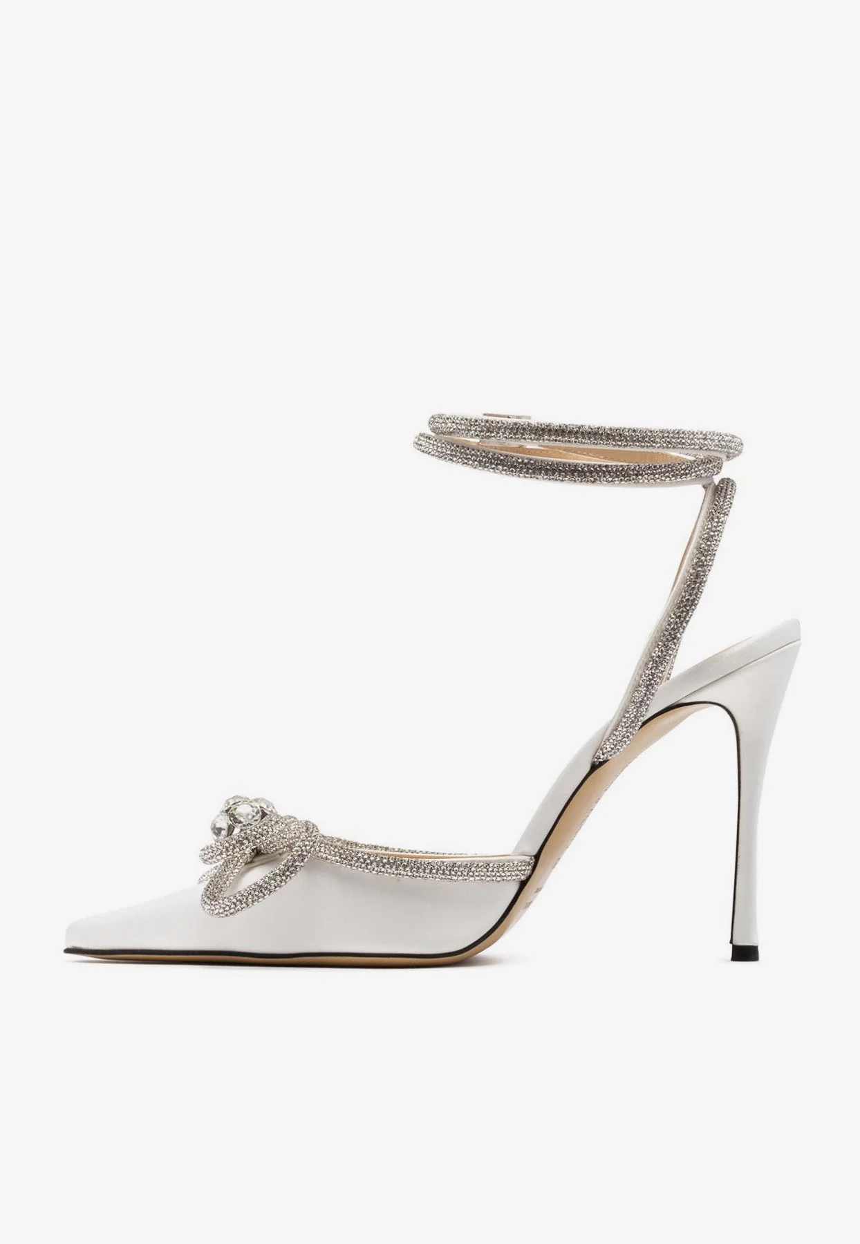 Mach and Mach 105 Double Bow Crystal-Embellished Satin Pumps