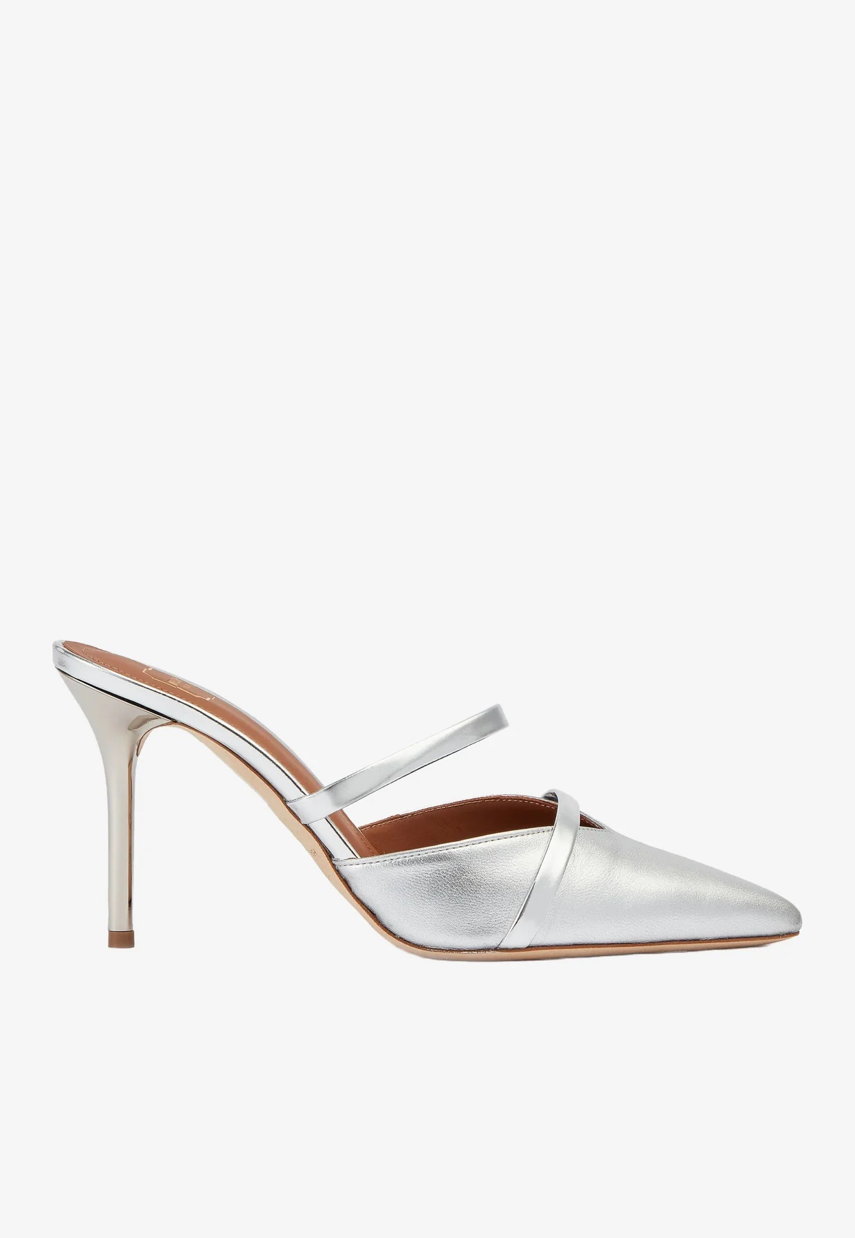 Malone Souliers Frankie 85 Mules in Metallic Nappa Leather