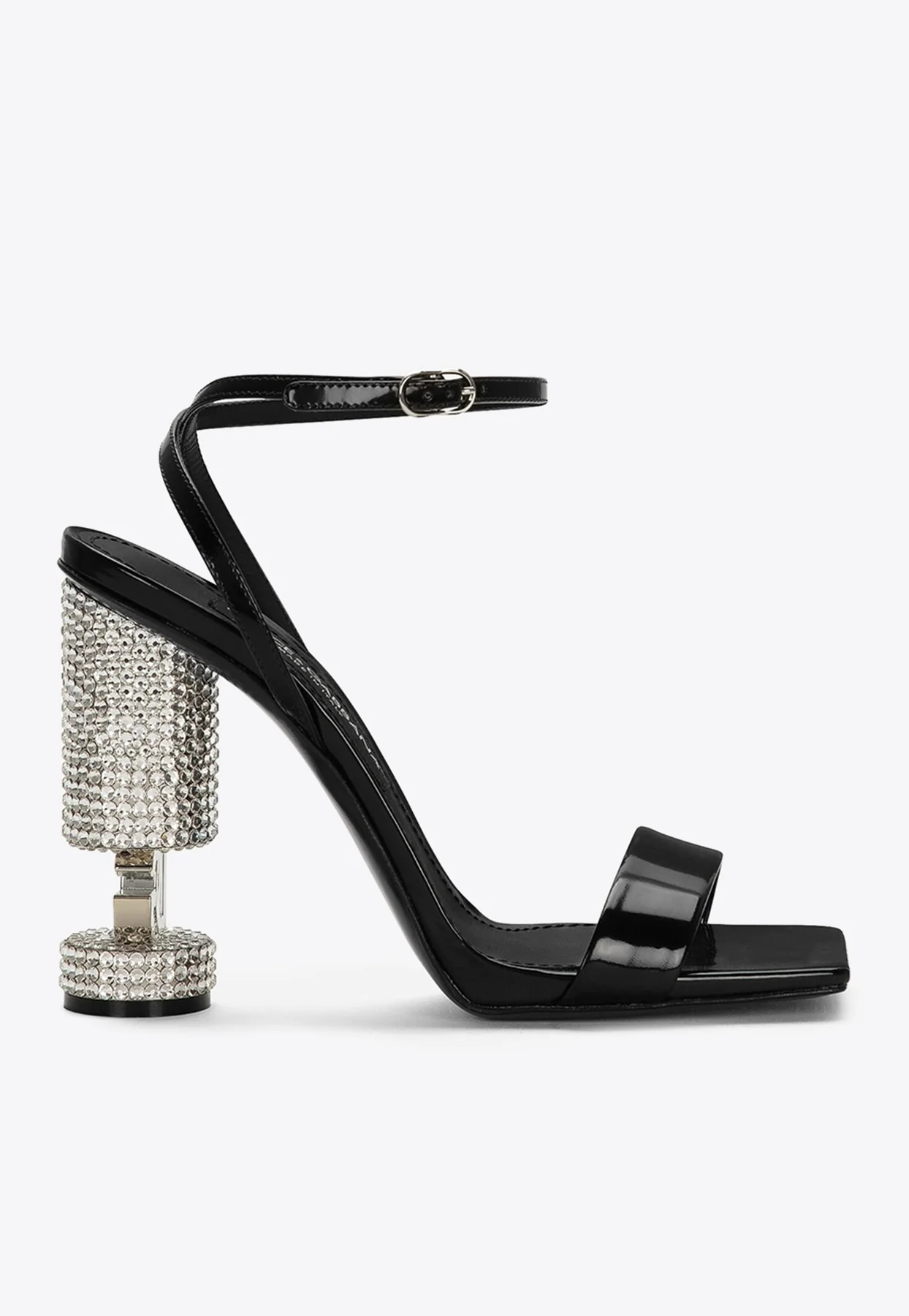 Dolce Gabbana 105 Rhinestone Embellished Sandals in Calf Leather