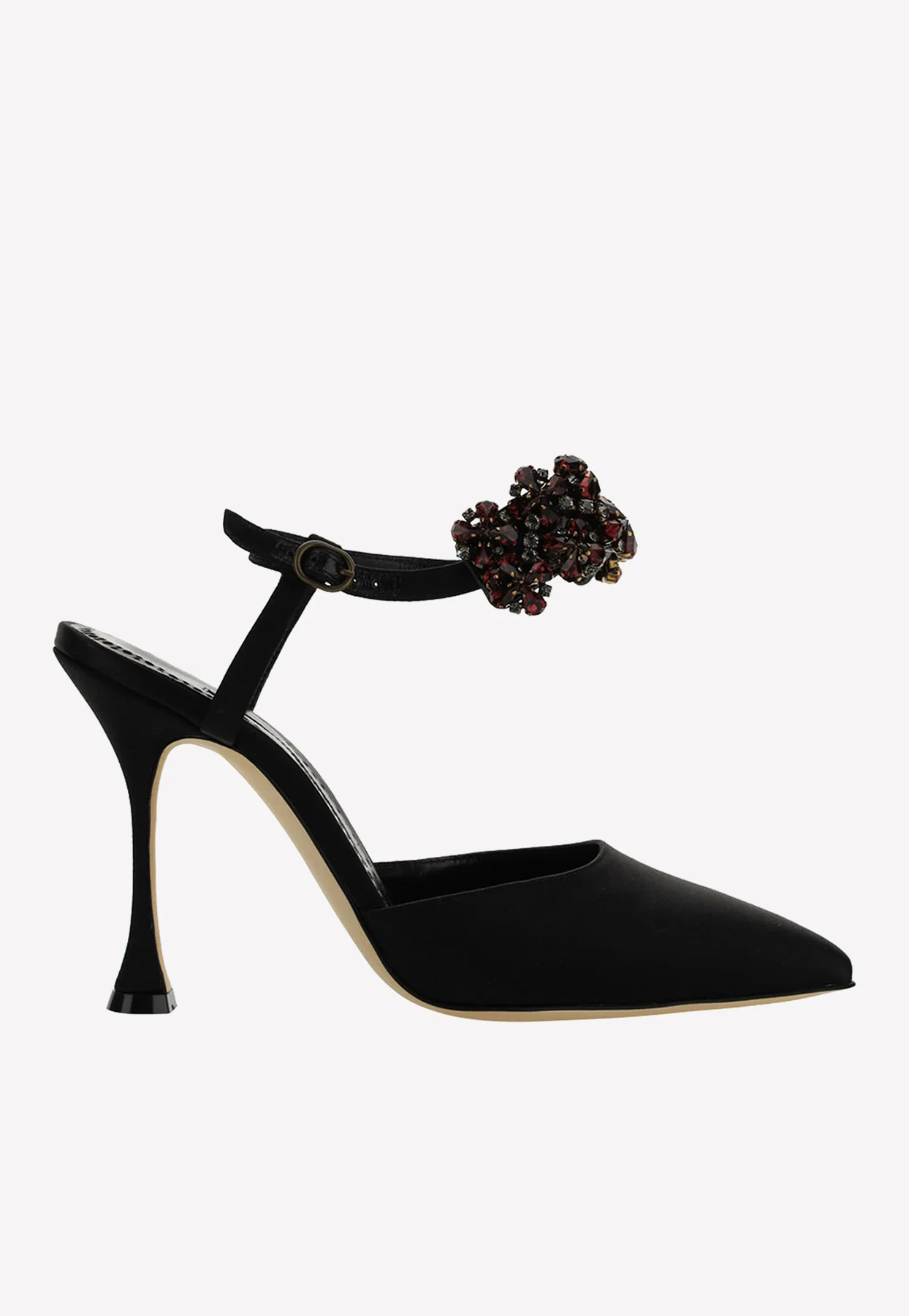 Manolo Blahnik Mabina 105 Crystal Embellished Satin Pumps