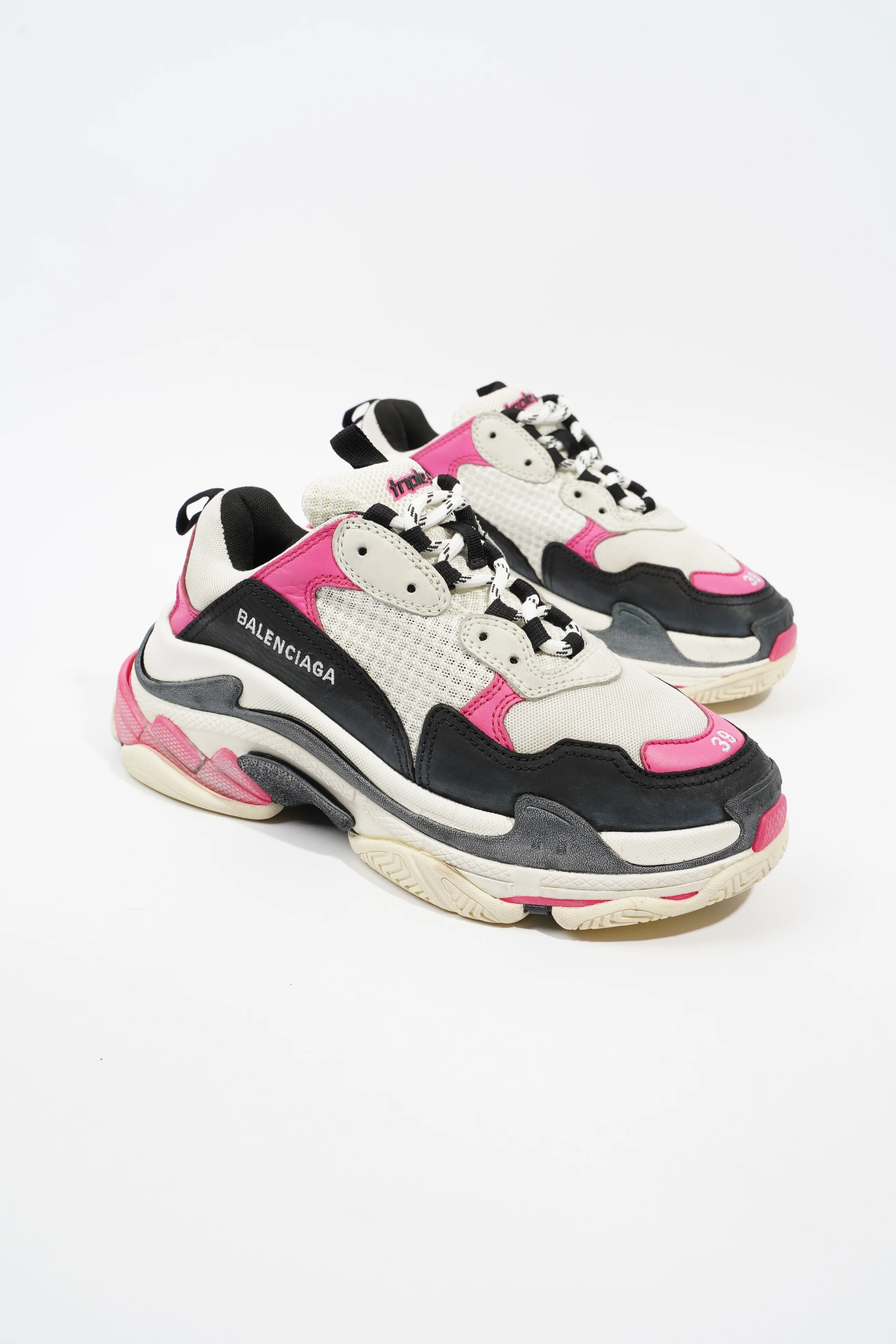 Balenciaga Triple S White / Black / Pink Mesh EU 39 UK 6