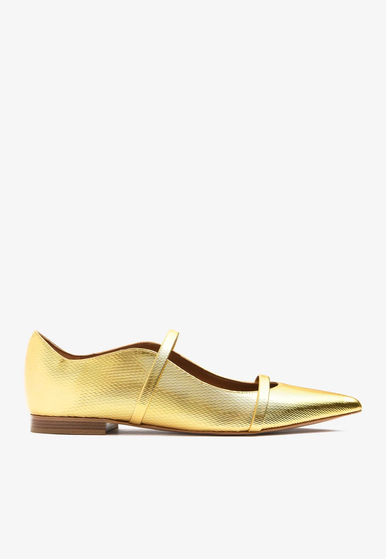 Malone Souliers Maureen Pointed Flats in Metallic Leather