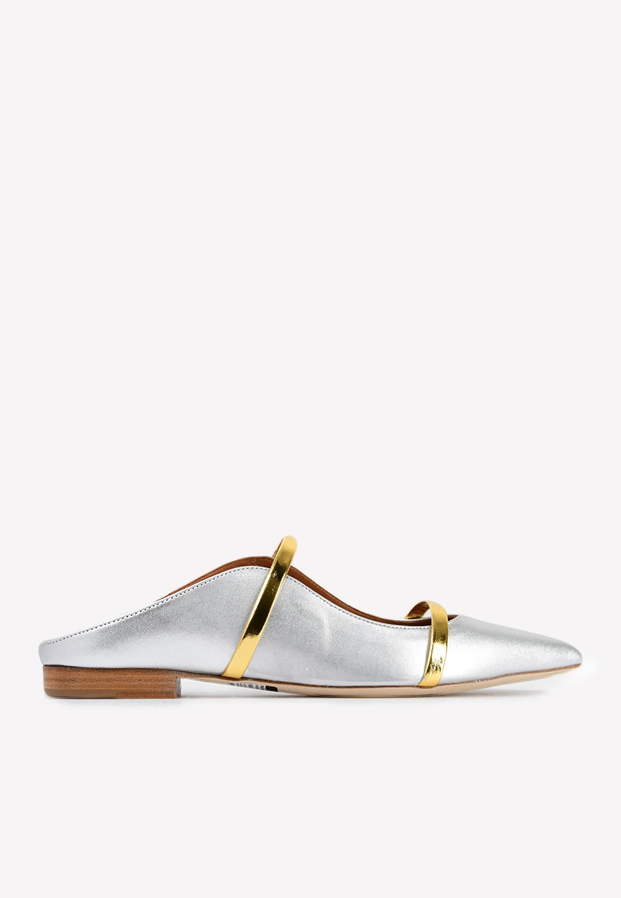 Malone Souliers Maureen Flat Mules in Metallic Leather