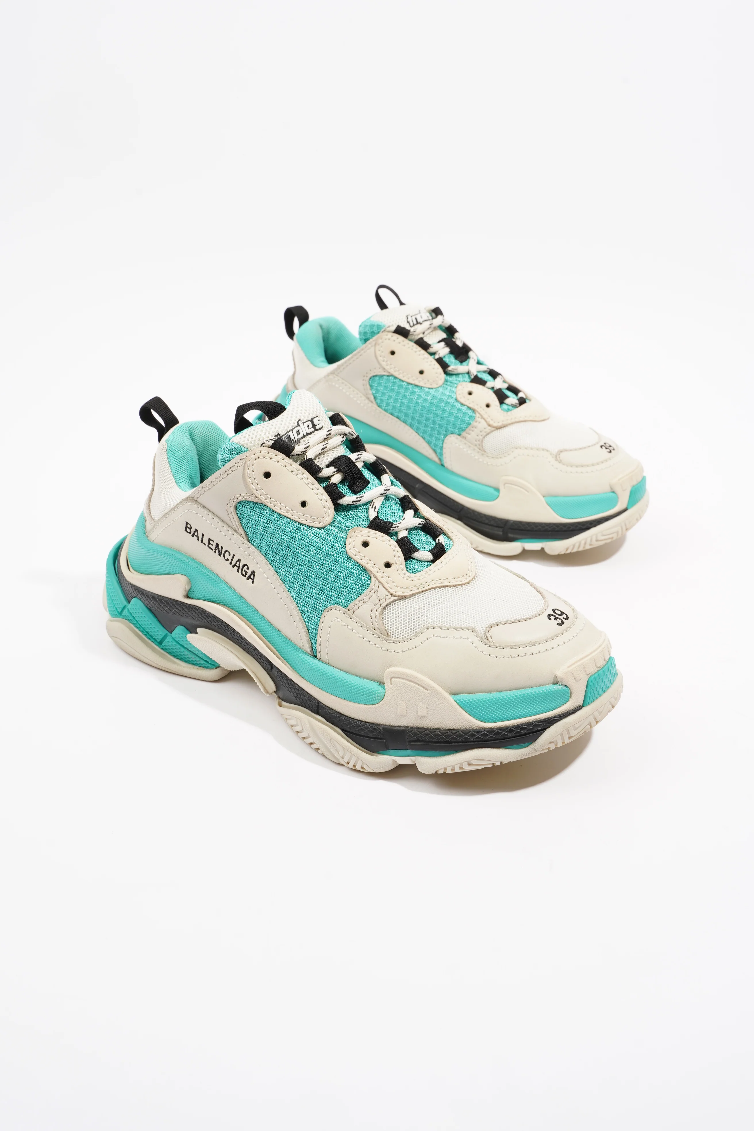 Balenciaga Triple S White / Teal Mesh EU 39 UK 6