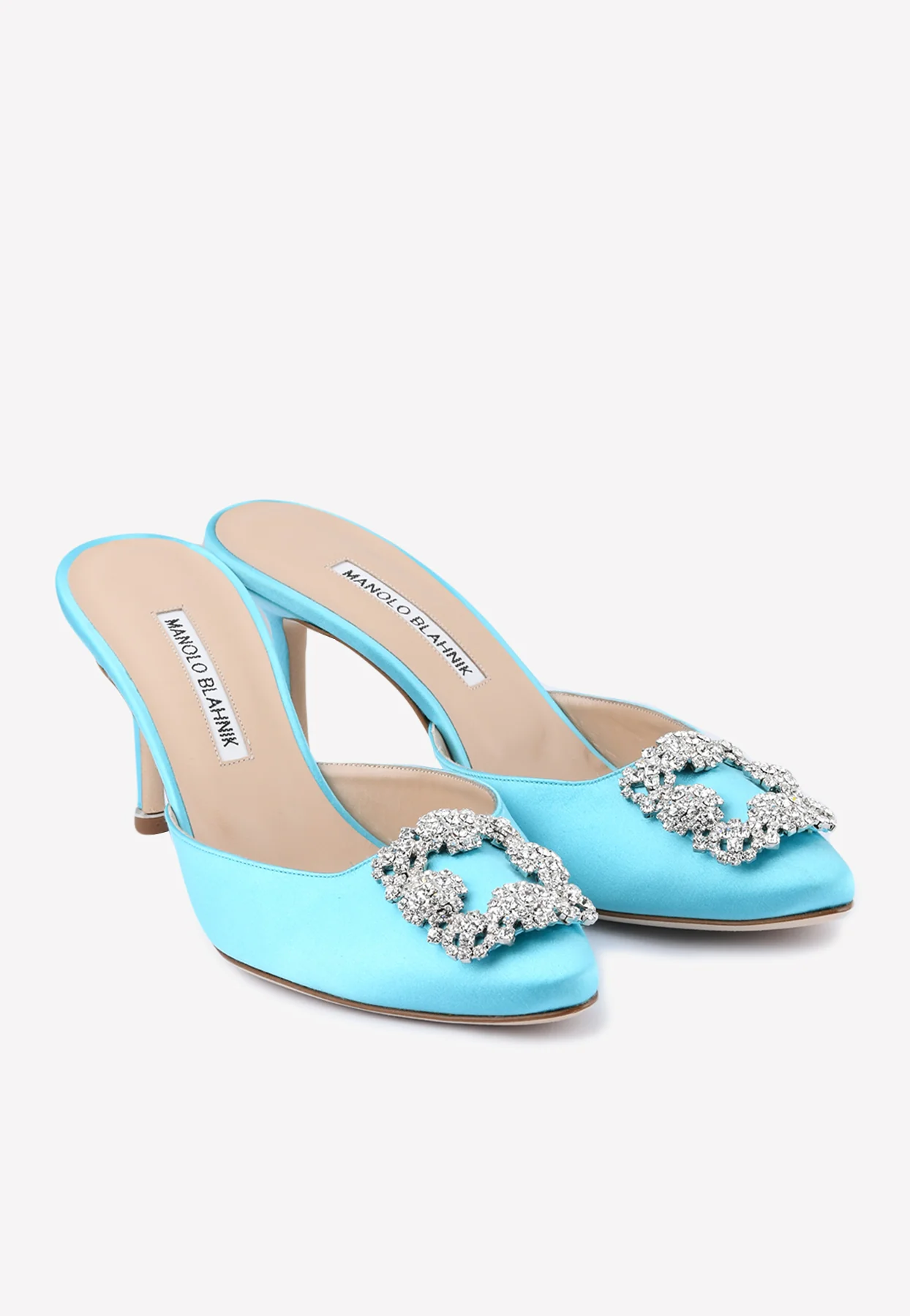 Manolo Blahnik Hangisimu 70 Crystal-Embellished Mules